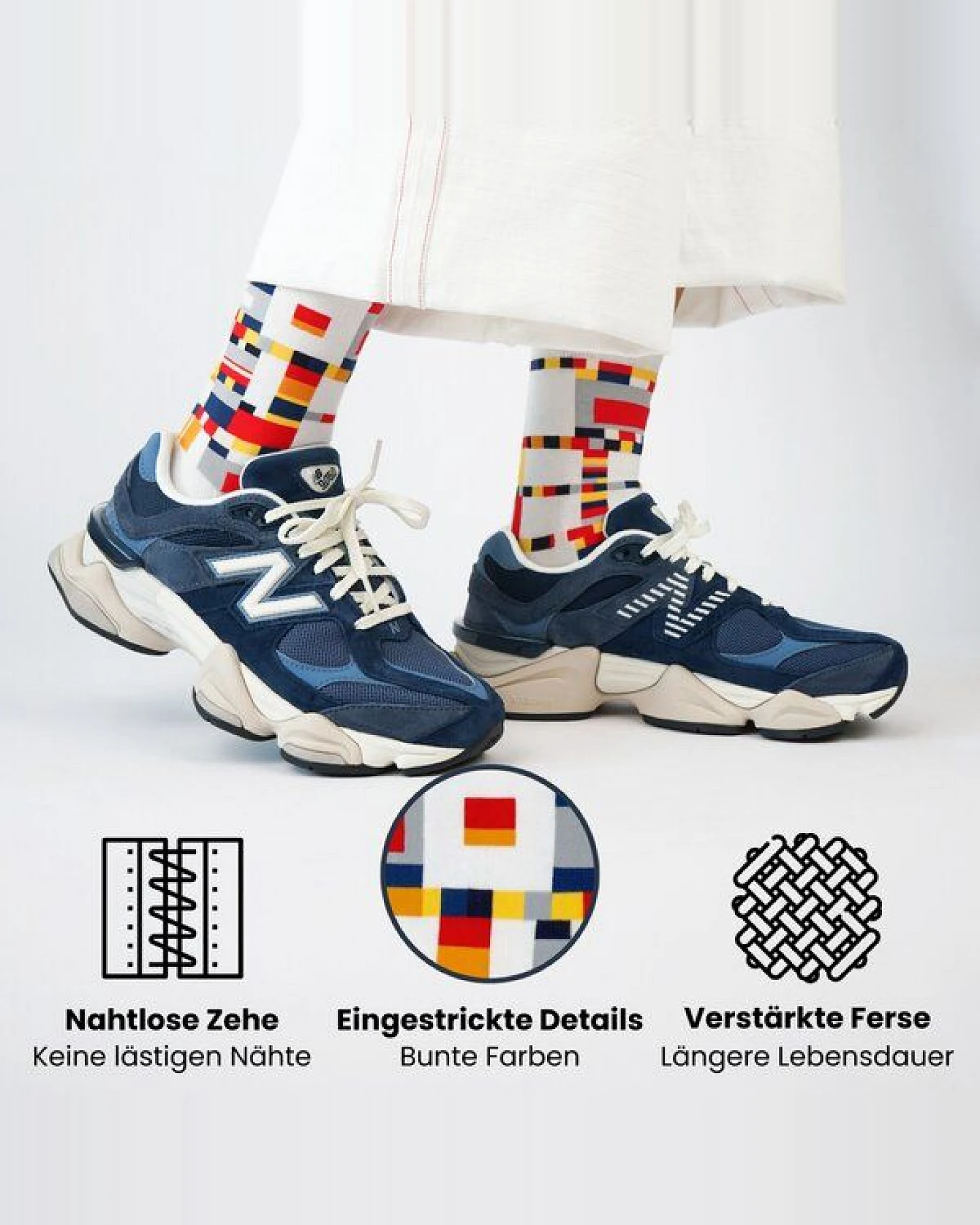 KUNSTSOKKEN Kunst Socken - Nahtlose Bunte Socken aus Bio-Baumwolle Mix - weihnachtsgeschenke für Künstler - Lustige Socken Geschenk – Ansicht 3
