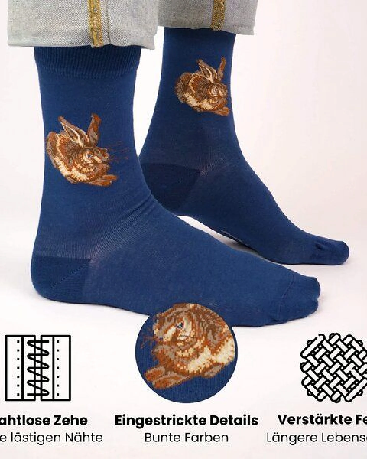 KUNSTSOKKEN Kunst Socken - Nahtlose Bunte Socken aus Bio-Baumwolle Mix - weihnachtsgeschenke für Künstler - Lustige Socken Geschenk – Ansicht 3