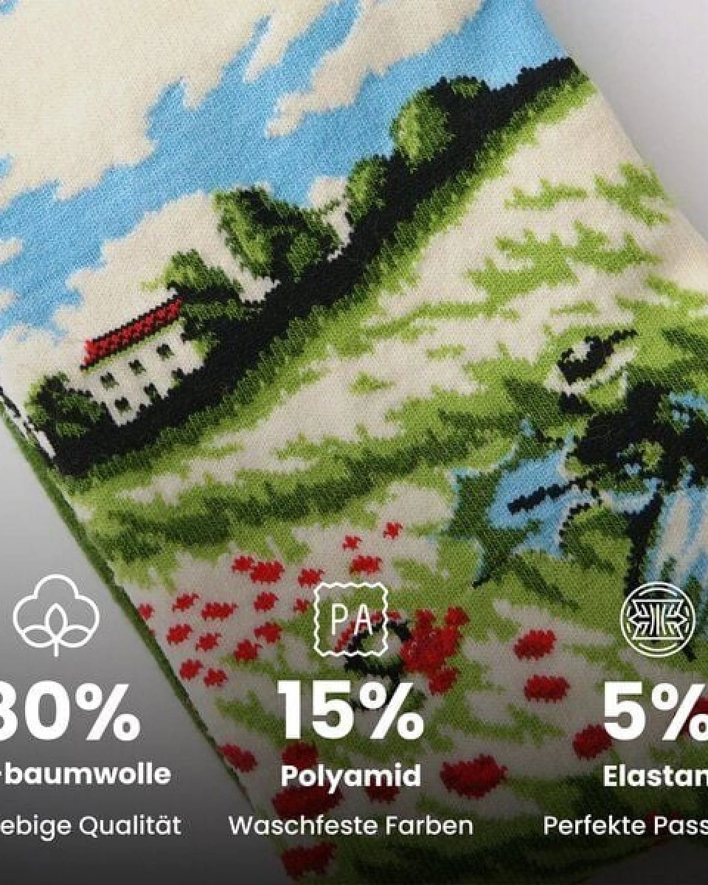 KUNSTSOKKEN Kunst Socken - Nahtlose Bunte Socken aus Bio-Baumwolle Mix - weihnachtsgeschenke für Künstler - Lustige Socken Geschenk – Ansicht 2