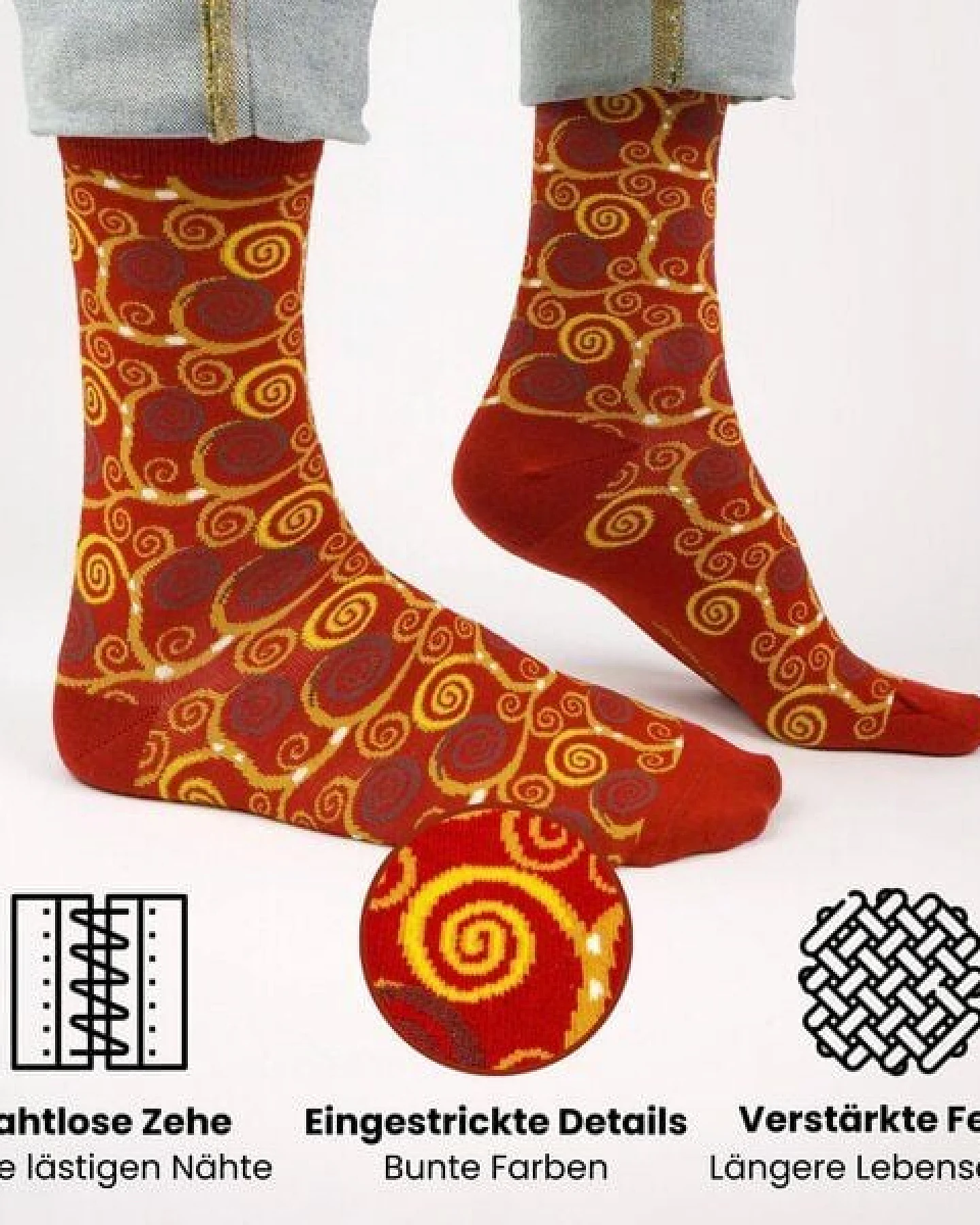 KUNSTSOKKEN Kunst Socken - Nahtlose Bunte Socken aus Bio-Baumwolle Mix - weihnachtsgeschenke für Künstler - Lustige Socken Geschenk – Ansicht 3