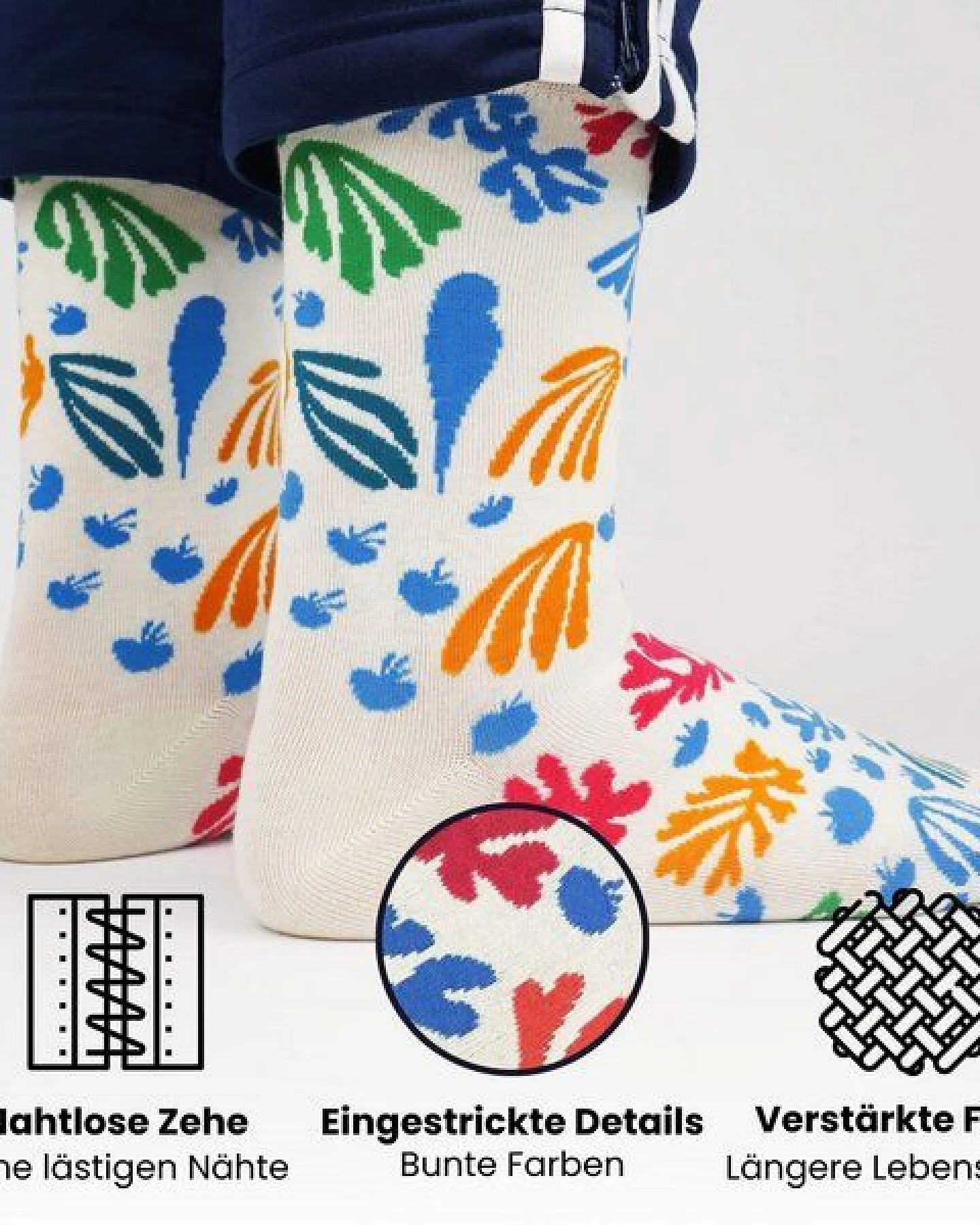 KUNSTSOKKEN Kunst Socken - Nahtlose Bunte Socken aus Bio-Baumwolle Mix - weihnachtsgeschenke für Künstler - Lustige Socken Geschenk – Ansicht 4