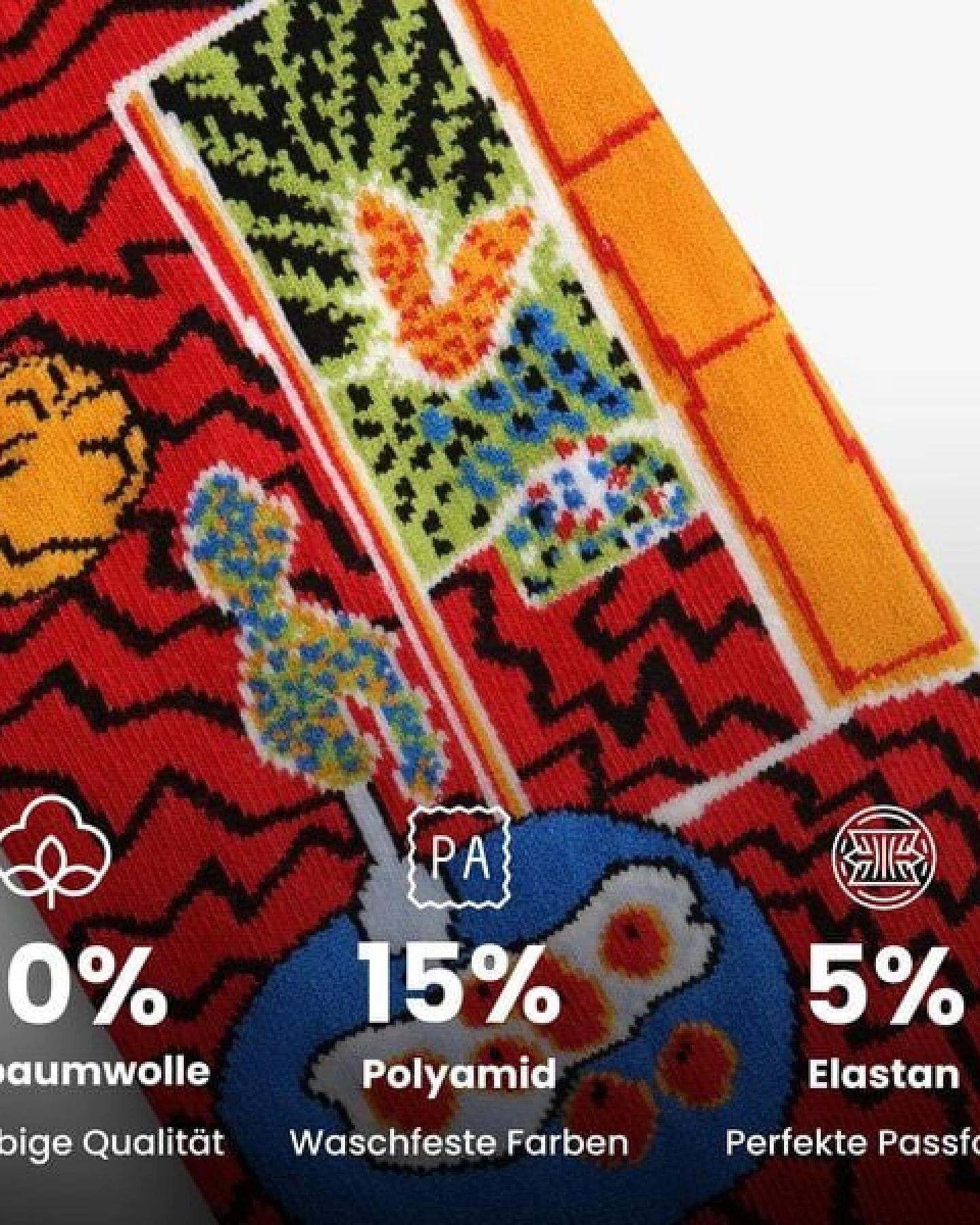 KUNSTSOKKEN Kunst Socken - Nahtlose Bunte Socken aus Bio-Baumwolle Mix - weihnachtsgeschenke für Künstler - Lustige Socken Geschenk – Ansicht 3