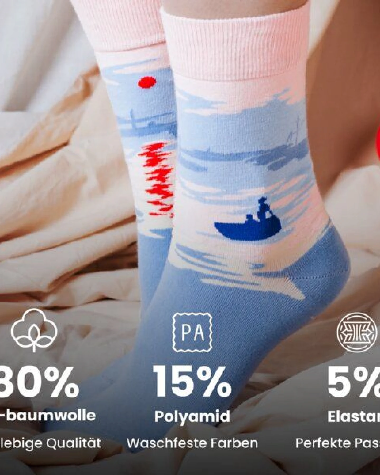 KUNSTSOKKEN Kunst Socken - Nahtlose Bunte Socken aus Bio-Baumwolle Mix - weihnachtsgeschenke für Künstler - Lustige Socken Geschenk – Ansicht 2