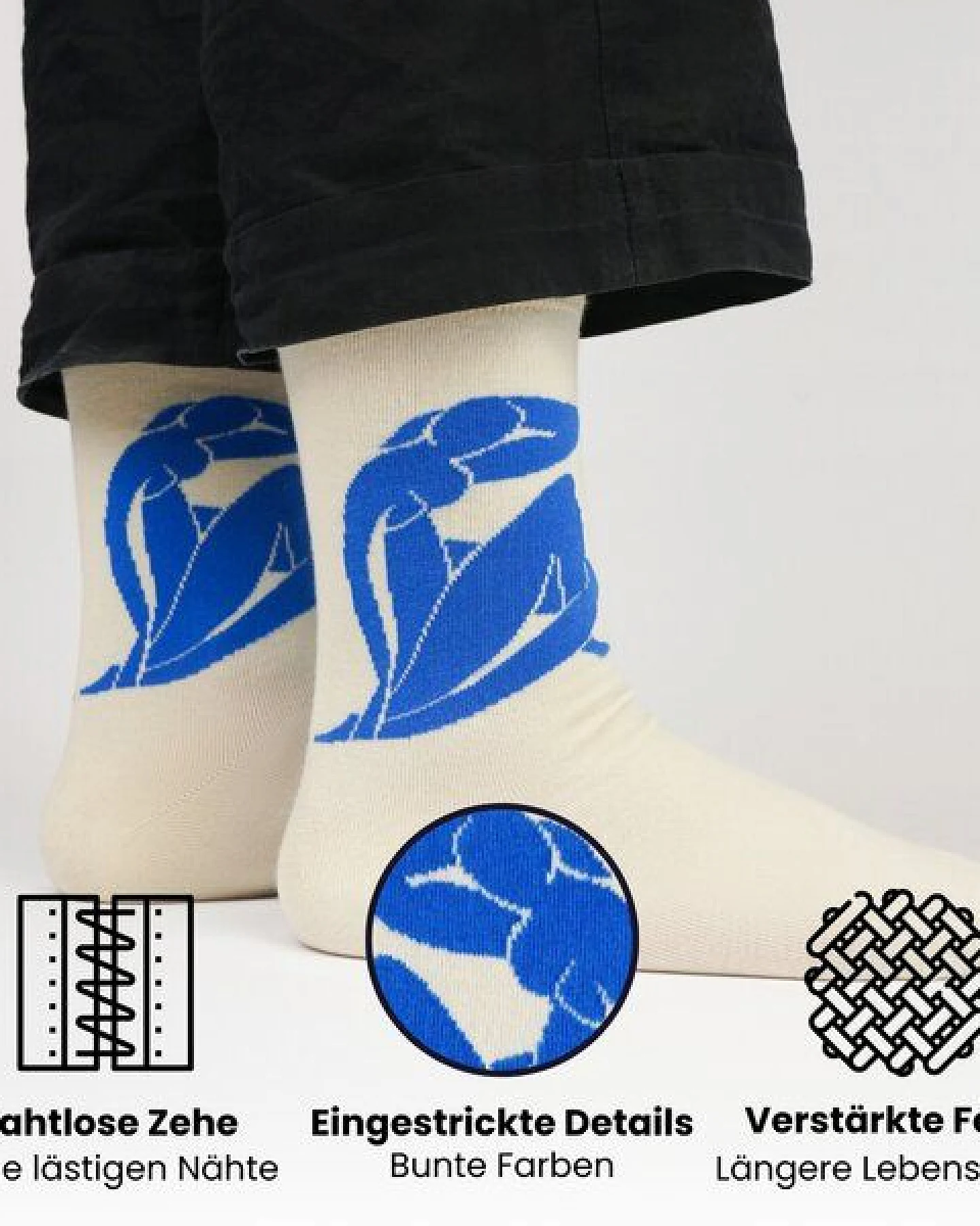 KUNSTSOKKEN Kunst Socken - Nahtlose Bunte Socken aus Bio-Baumwolle Mix - weihnachtsgeschenke für Künstler - Lustige Socken Geschenk – Ansicht 3