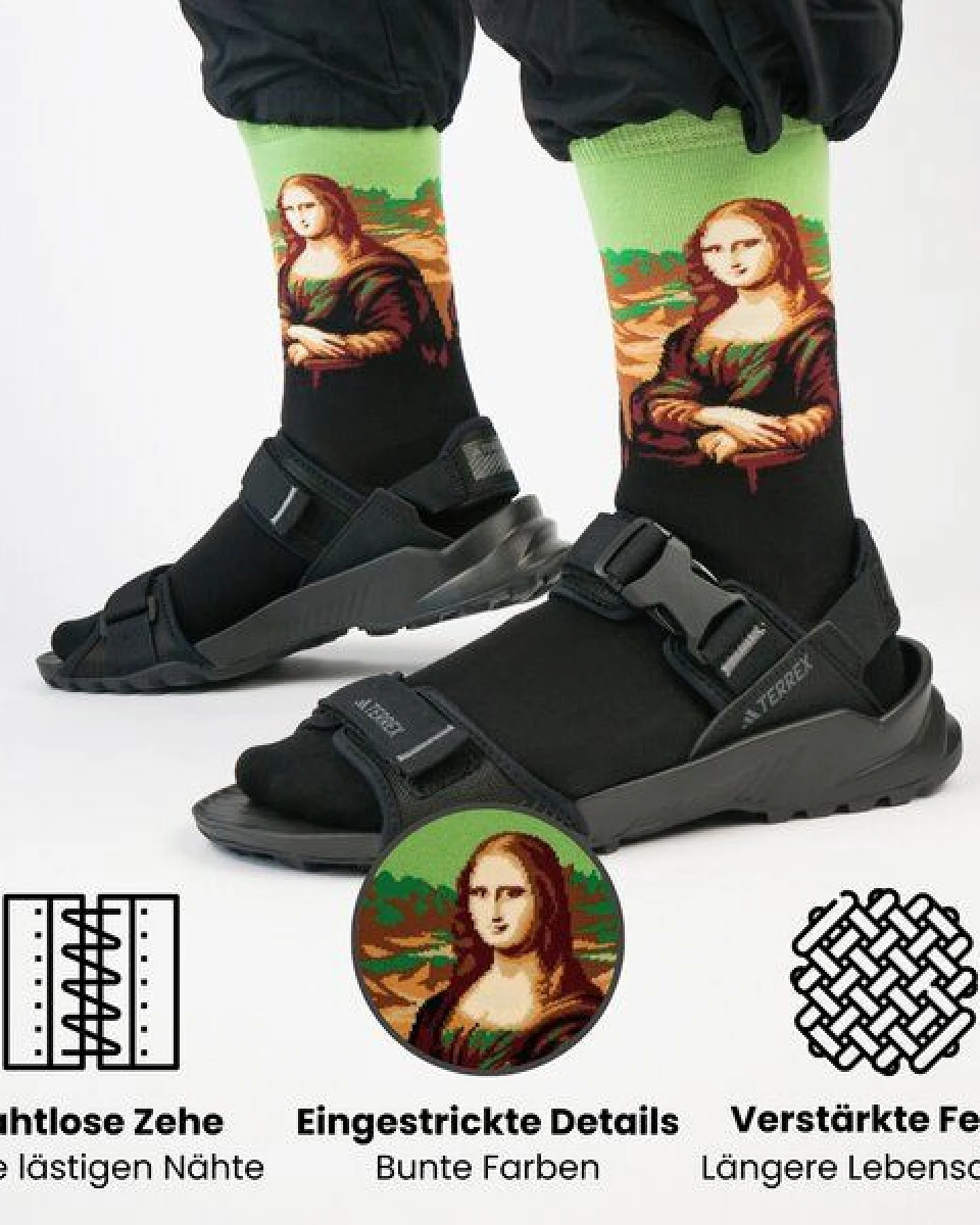 KUNSTSOKKEN Kunst Socken - Nahtlose Bunte Socken aus Bio-Baumwolle Mix - weihnachtsgeschenke für Künstler - Lustige Socken Geschenk – Ansicht 3