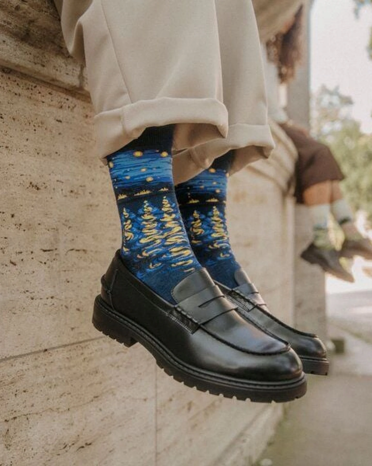 KUNSTSOKKEN Kunst Socken - Nahtlose Bunte Socken aus Bio-Baumwolle Mix - weihnachtsgeschenke für Künstler - Lustige Socken Geschenk – Ansicht 4