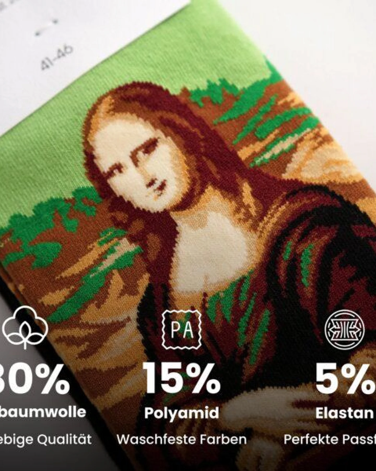 KUNSTSOKKEN Kunst Socken - Nahtlose Bunte Socken aus Bio-Baumwolle Mix - weihnachtsgeschenke für Künstler - Lustige Socken Geschenk – Ansicht 2