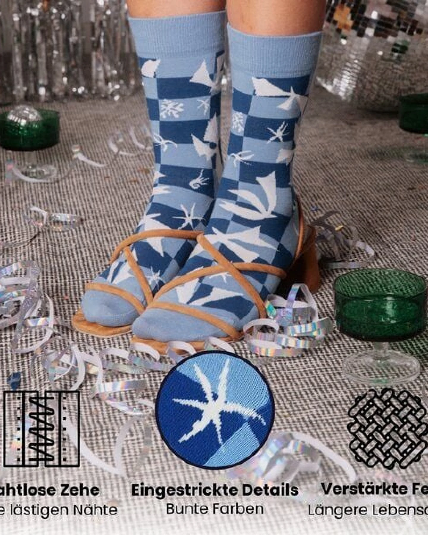 KUNSTSOKKEN Kunst Socken - Nahtlose Bunte Socken aus Bio-Baumwolle Mix - weihnachtsgeschenke für Künstler - Lustige Socken Geschenk – Ansicht 4