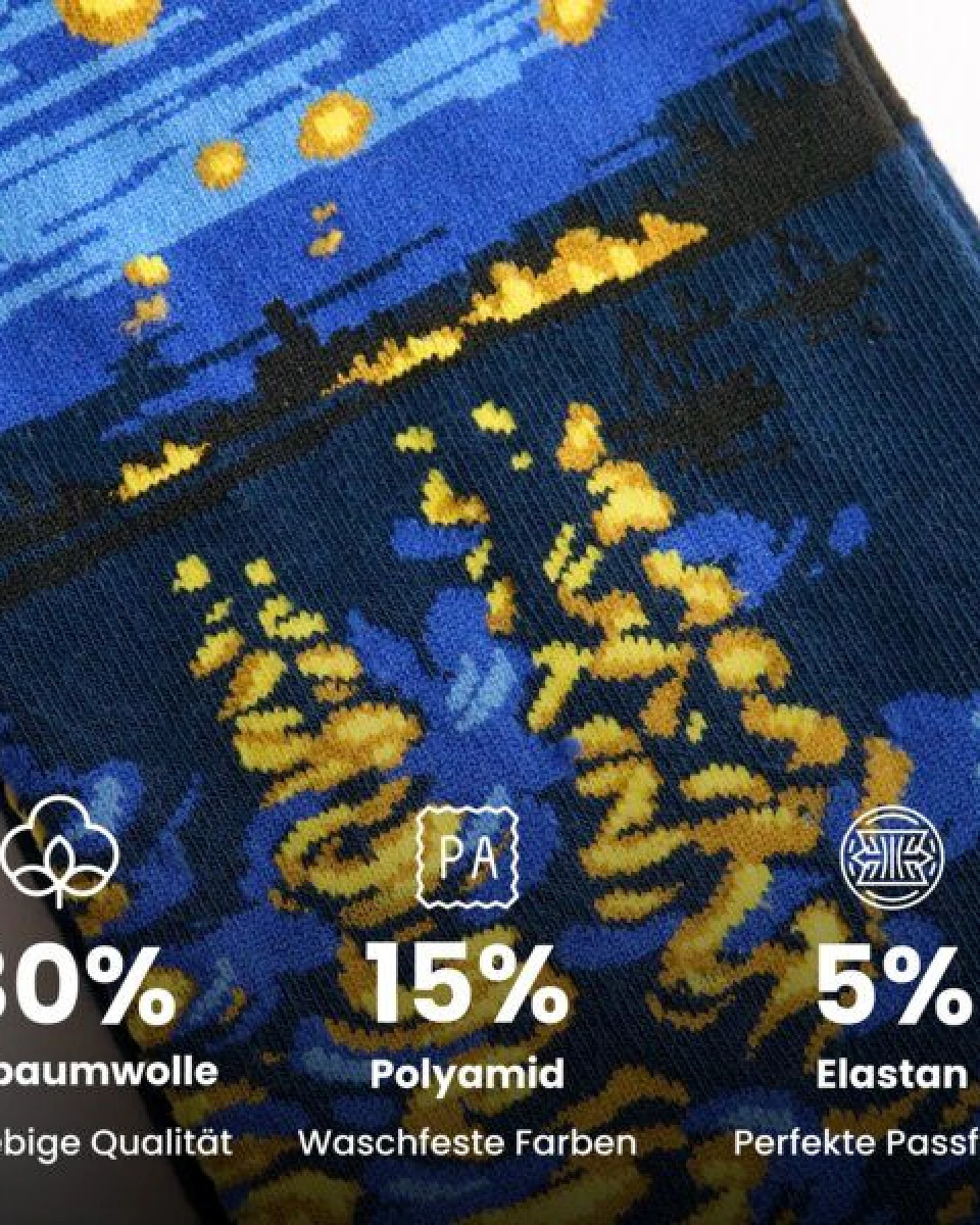 KUNSTSOKKEN Kunst Socken - Nahtlose Bunte Socken aus Bio-Baumwolle Mix - weihnachtsgeschenke für Künstler - Lustige Socken Geschenk – Ansicht 2