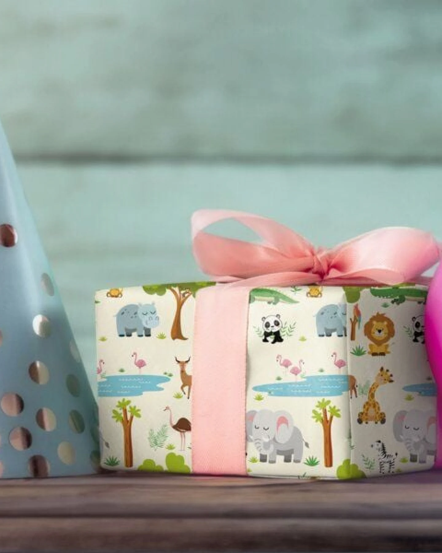 Fines Papeterie 3x 3m Geschenkpapier Set für Kinder * SET 2 mit Meer, Bauernhof und Safari Motiven * 3 Rollen je 300x47 cm * – Ansicht 4