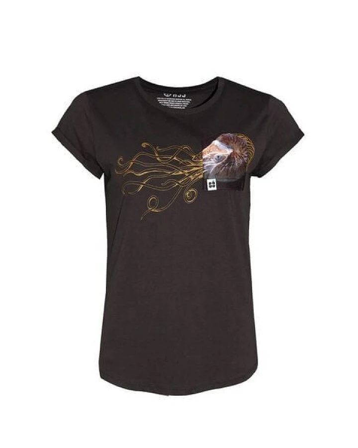 FÄDD Damen T-Shirt Rundhals aus Bio-Baumwolle "Nautilust BT" Schwarz