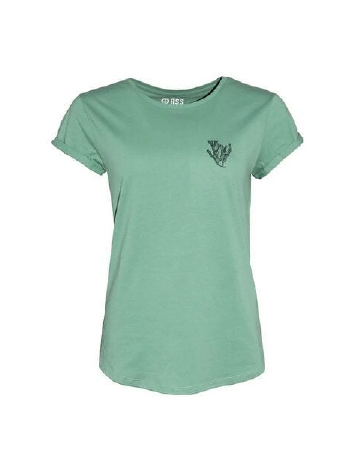 FÄDD Damen T-Shirt Rundhals aus Bio-Baumwolle "Blasentang" Grün