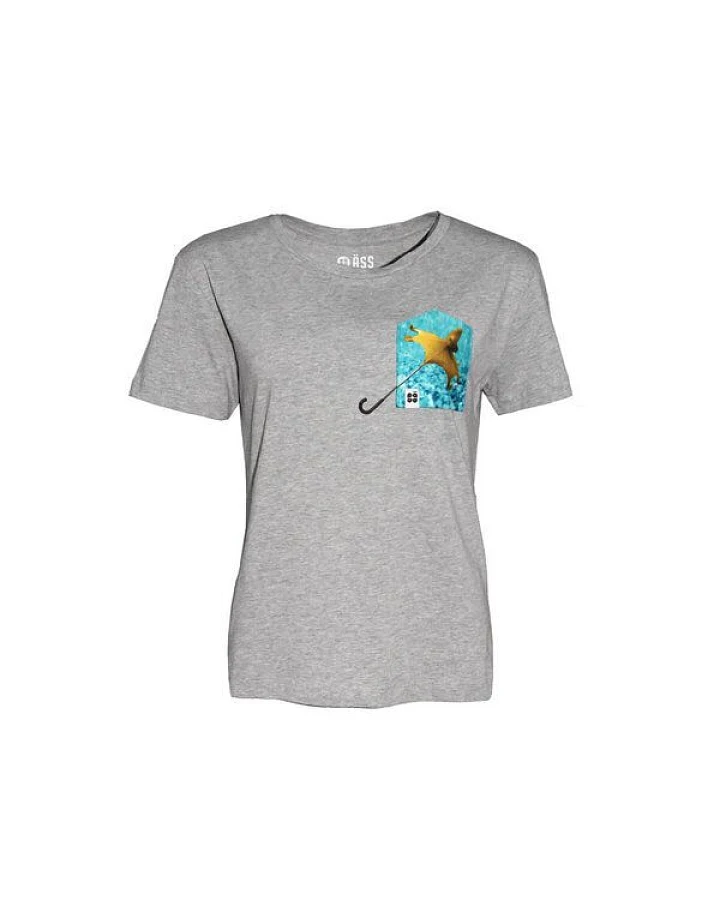 FÄDD Damen T-Shirt Rundhals aus Bio-Baumwolle "Krakenschirm BT" Grau