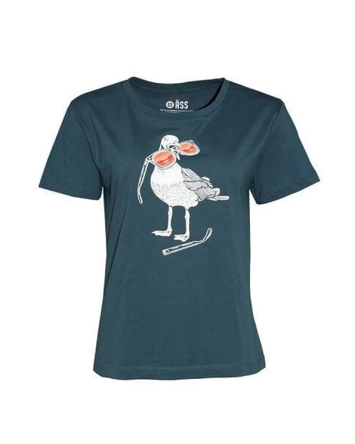 FÄDD Damen T-Shirt Rundhals aus Bio-Baumwolle "Hipster Haps" Blau