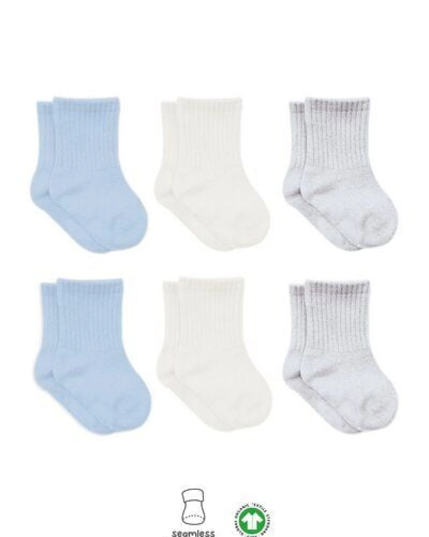 bistyle Socken 6er-Pack für Babys Babysocken Jungen Mädchen Kurzsocken gerippt – Ansicht 2