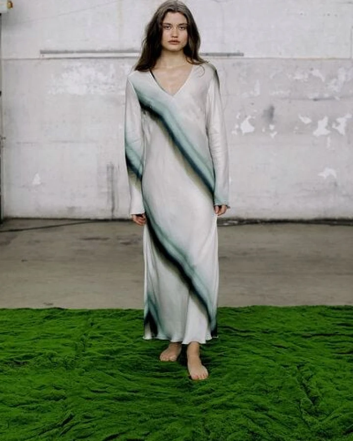 IVA RYCH Maxikleid aus bedruckter Viskose I Deadstock