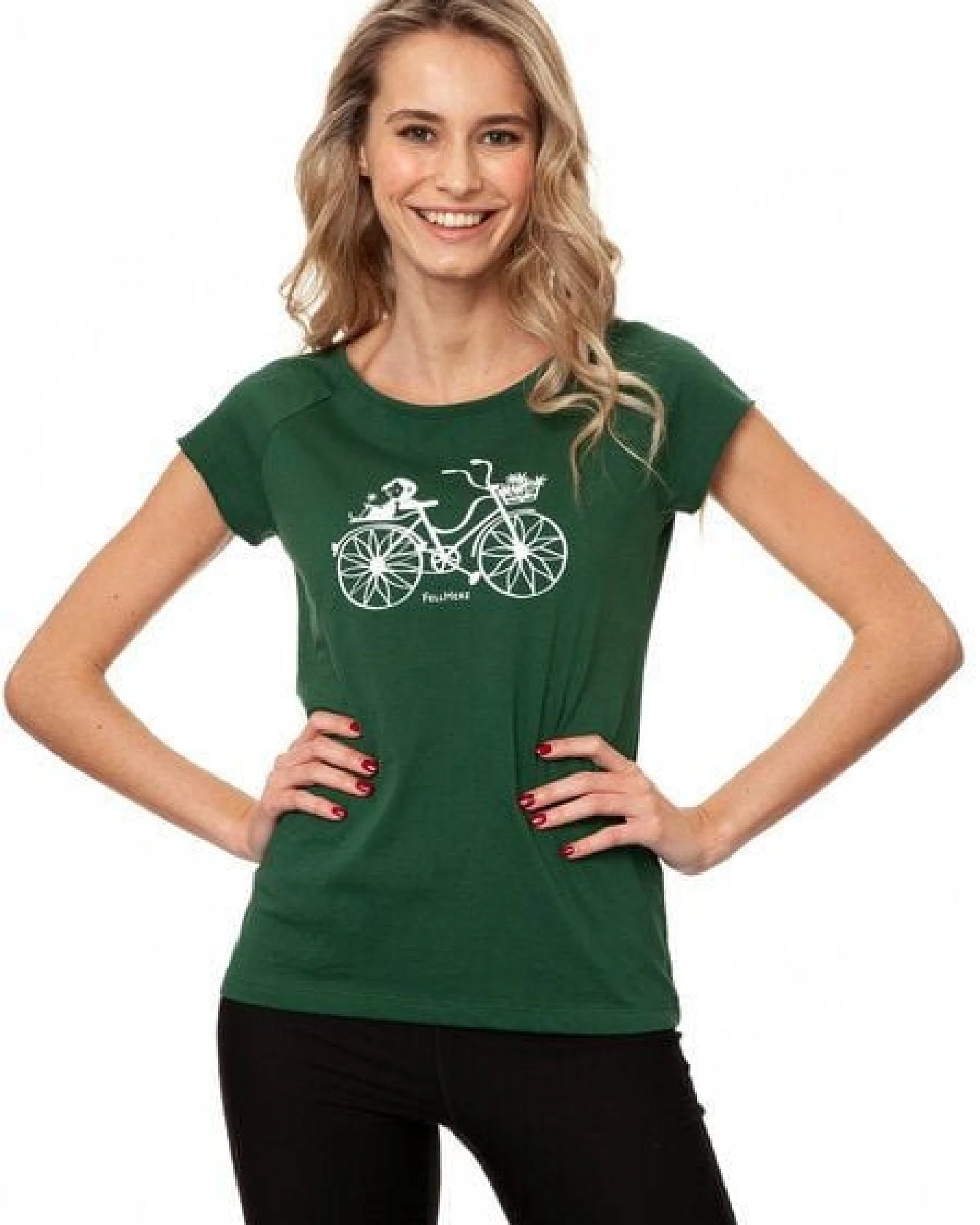 FellHerz Damen T-Shirt Fahrrad-Mädchen Bio & Fair & Vegan – Ansicht 4
