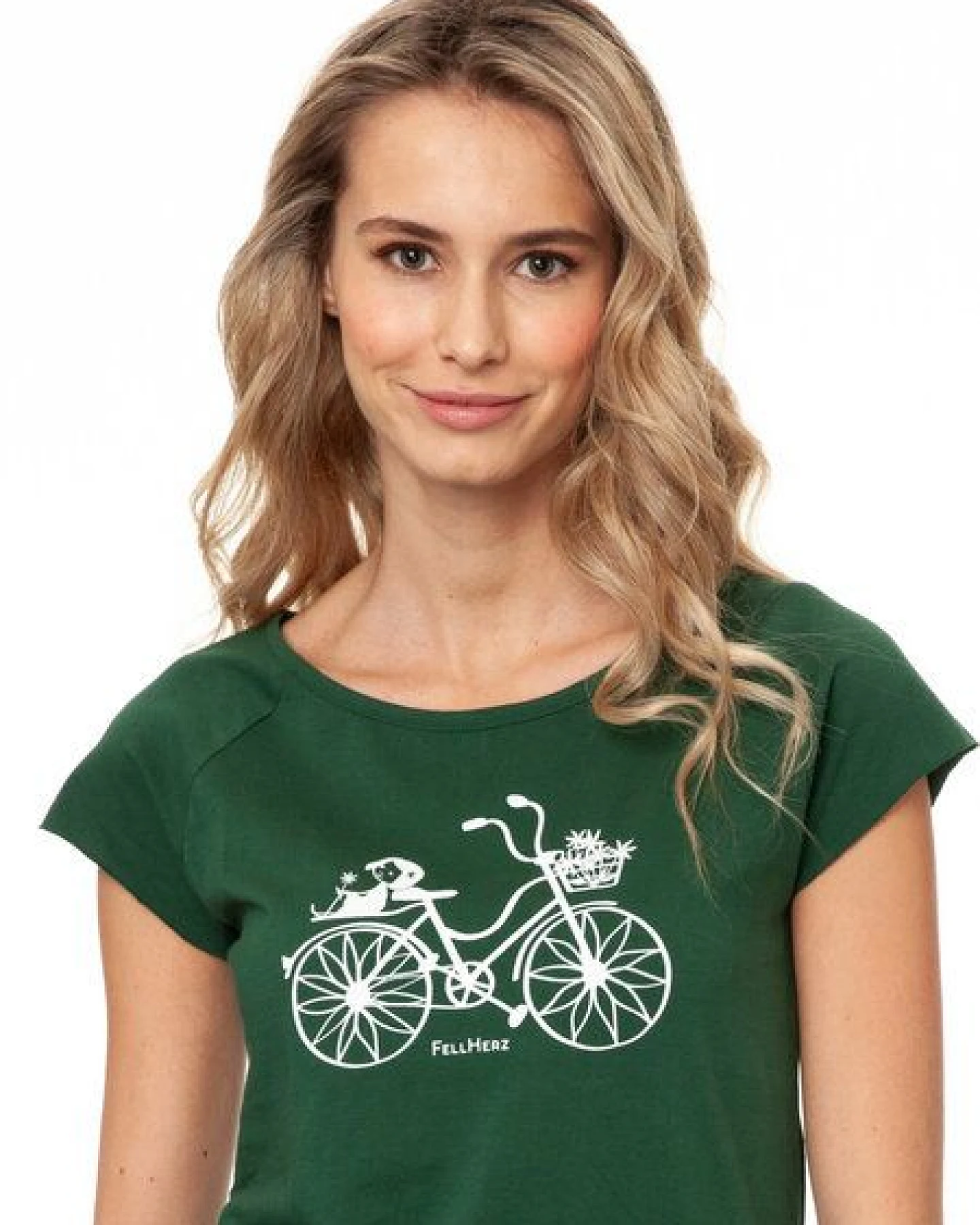 FellHerz Damen T-Shirt Fahrrad-Mädchen Bio & Fair & Vegan – Ansicht 3