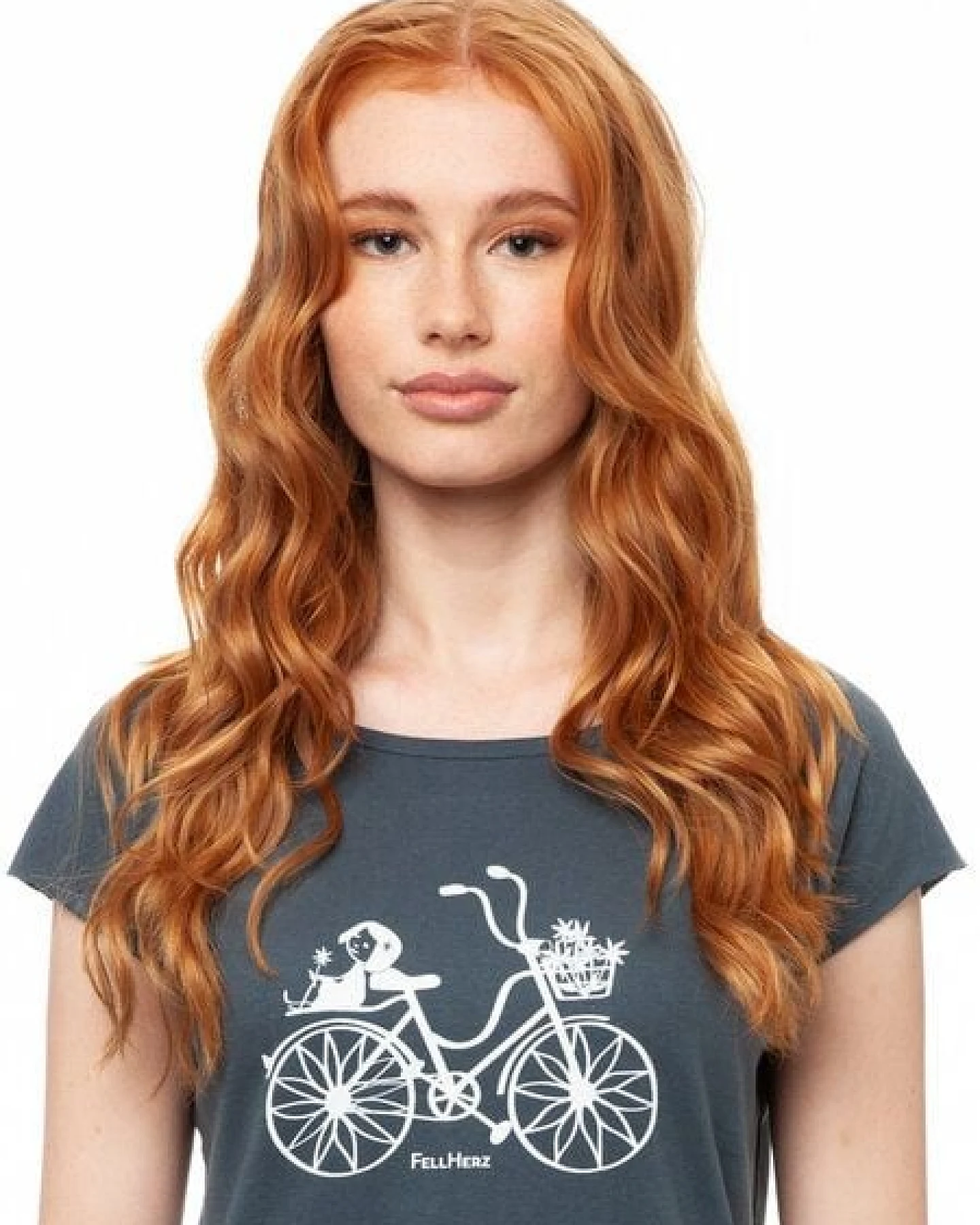 FellHerz Damen T-Shirt Fahrrad-Mädchen Bio & Fair & Vegan – Ansicht 3