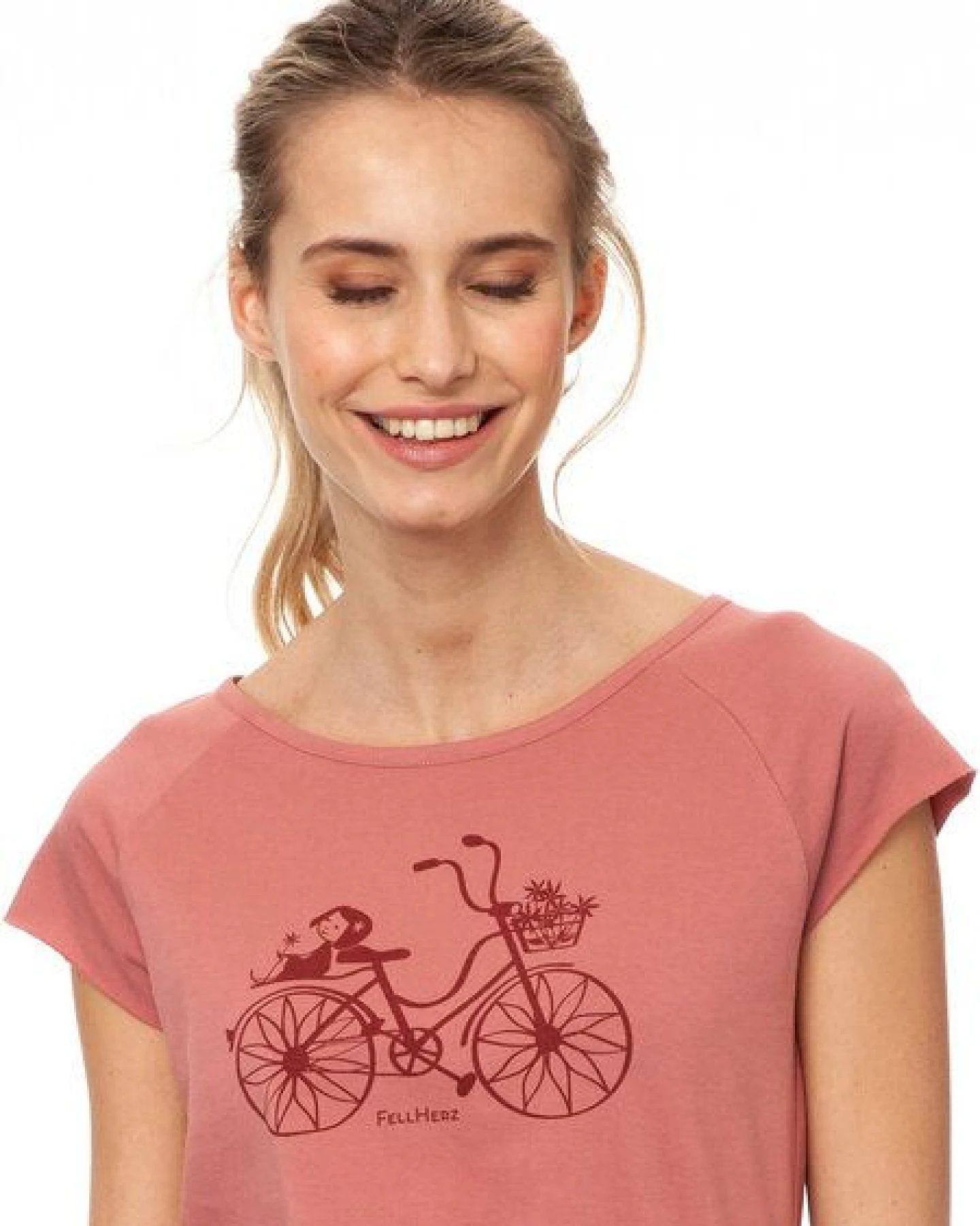 FellHerz Damen T-Shirt Fahrrad-Mädchen Bio & Fair & Vegan – Ansicht 3