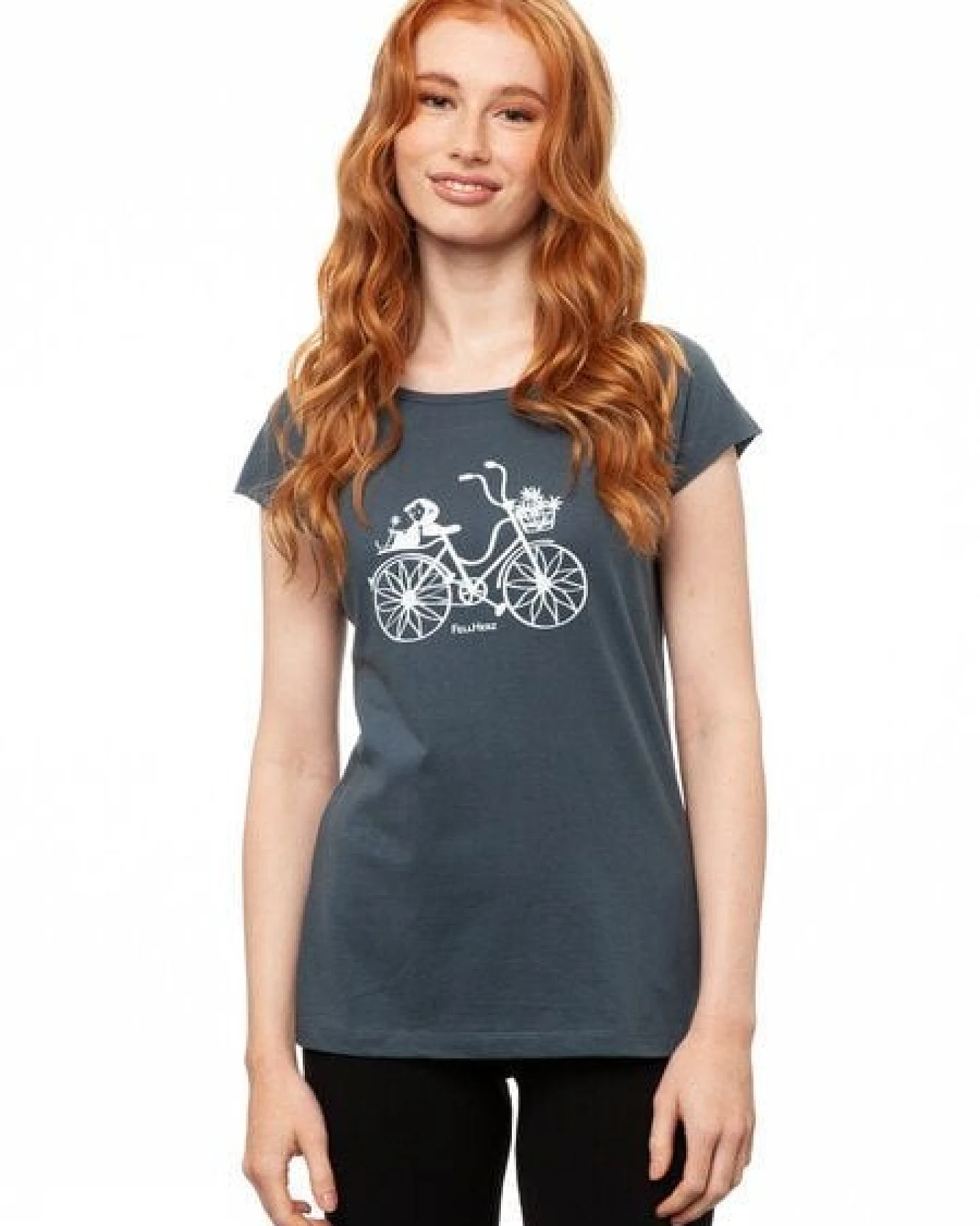 FellHerz Damen T-Shirt Fahrrad-Mädchen Bio & Fair & Vegan – Ansicht 3