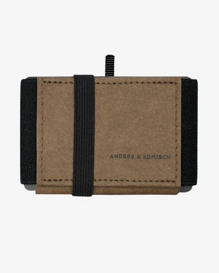 ANDERS & KOMISCH MINI PRO Slim Wallet mit Münzfach - Kleines smarte Portemonnaie Braun
