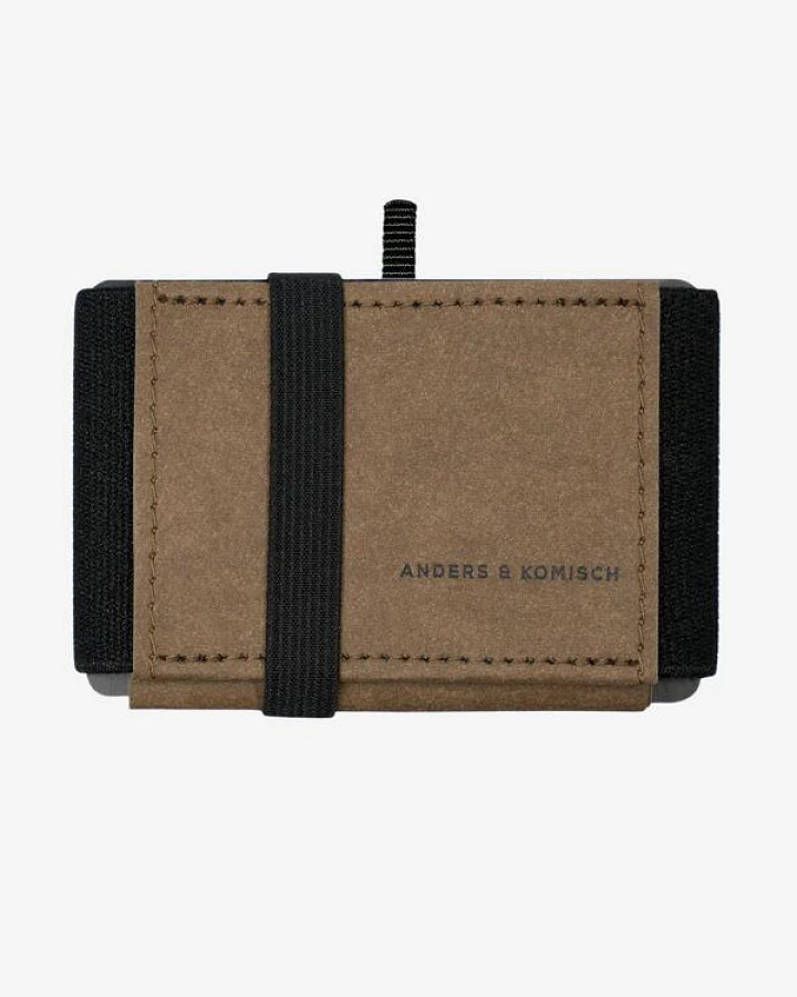 ANDERS & KOMISCH MINI PRO Slim Wallet mit Münzfach - Kleines smarte Portemonnaie Braun