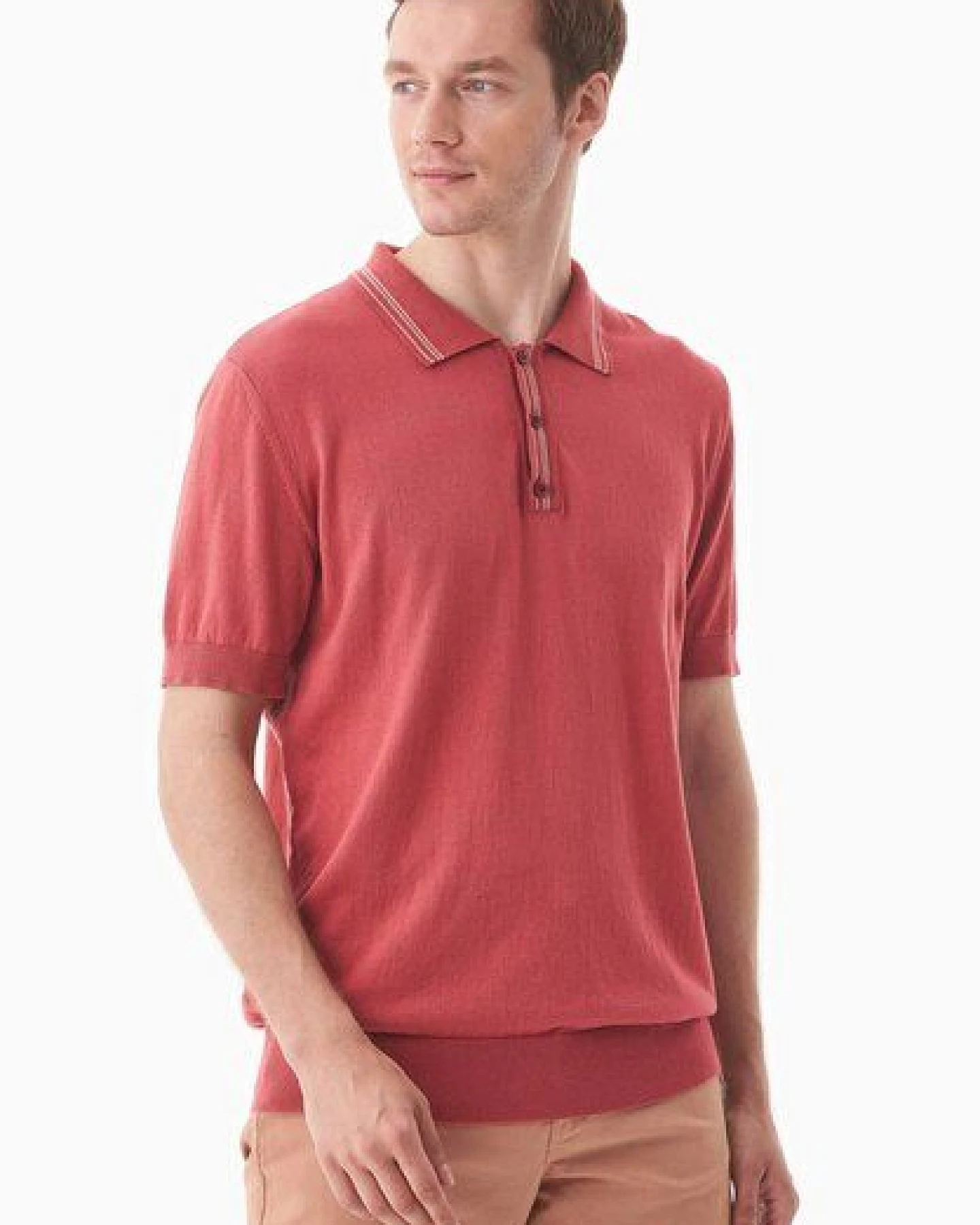 ORGANICATION Strick-Poloshirt aus Bio-Baumwolle – Ansicht 3