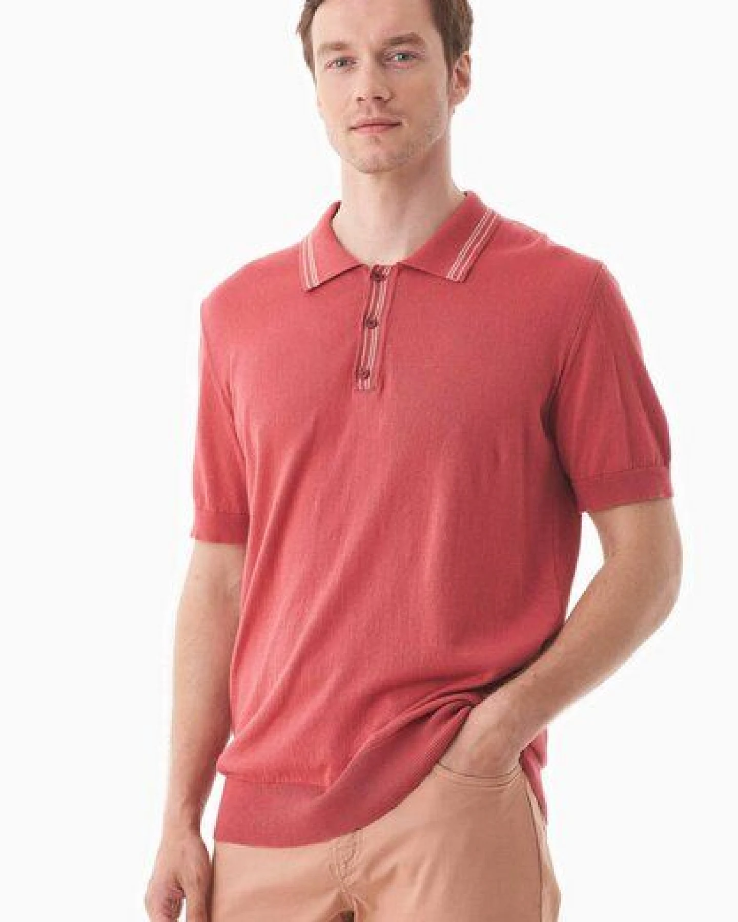 ORGANICATION Strick-Poloshirt aus Bio-Baumwolle – Ansicht 4