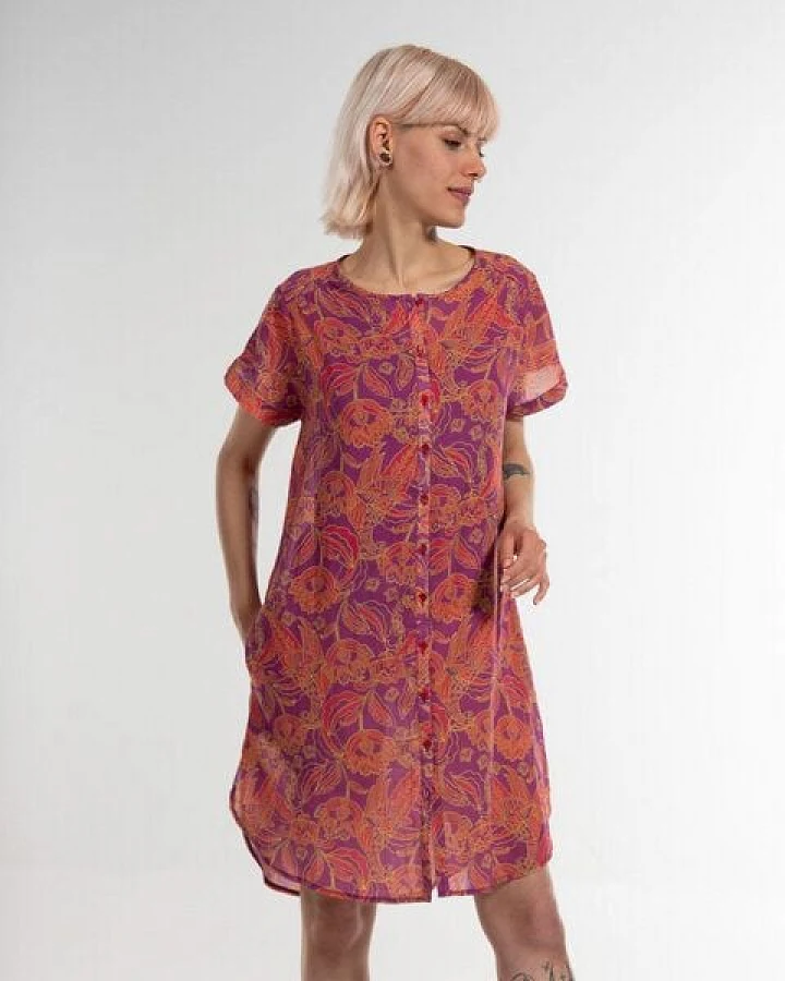 Alma & Lovis Print-Blusenkleid aus feinem Bio-Baumwoll-Batist