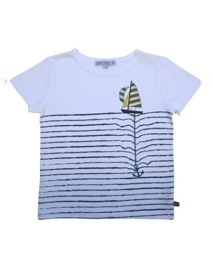 Enfant Terrible Baby und Kinder T-Shirt Segelboot 100 % Bio-Baumwolle