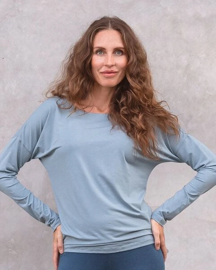 Jaya PIA - Damen - klassisch-minimalistische Longsleeve aus softem Tencel-Biobaumwol-Mix, locker geschnitten für Yoga und Freizeit