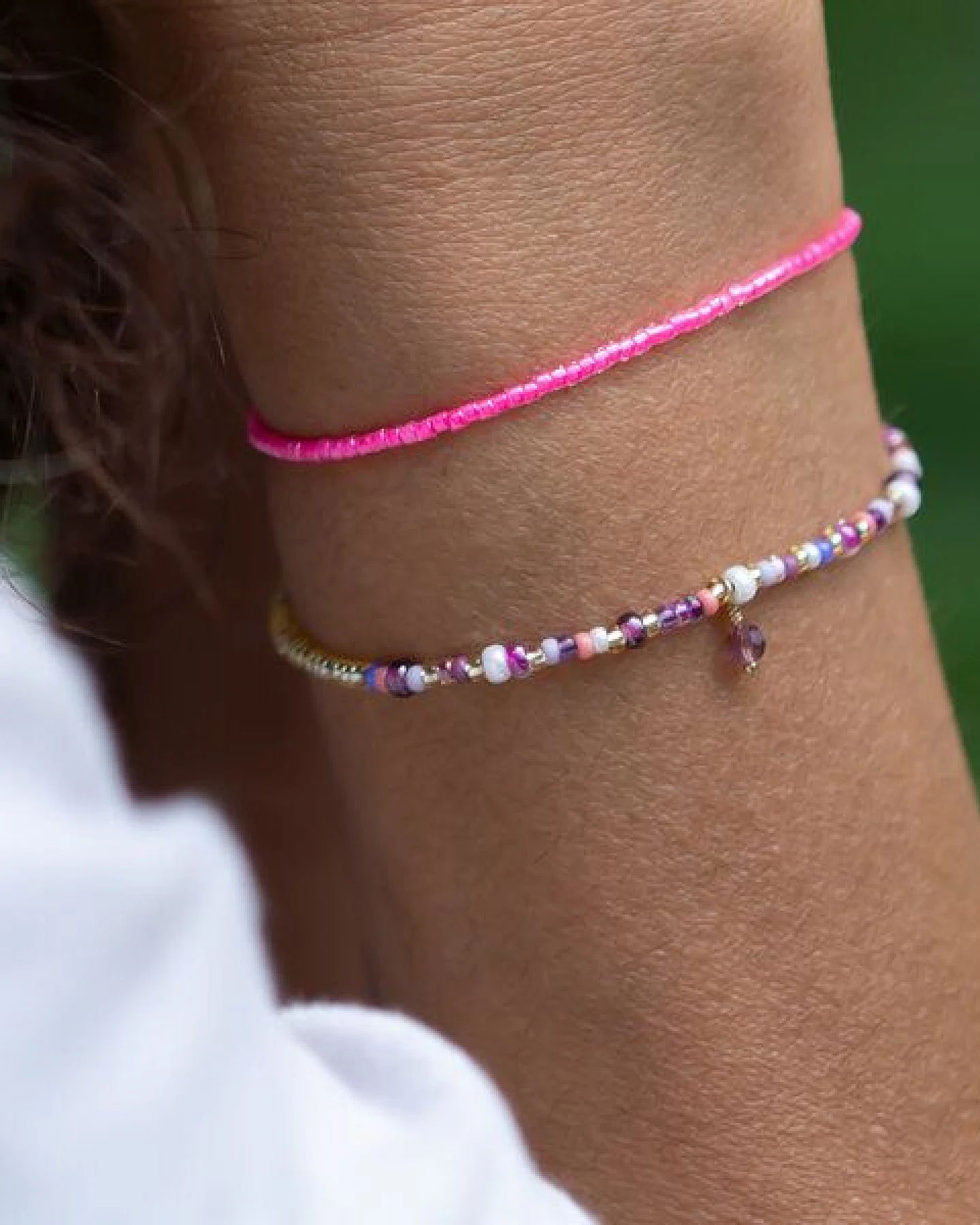 juni Boho Perlenarmband Wildflower - Silber oder Gold – Ansicht 2