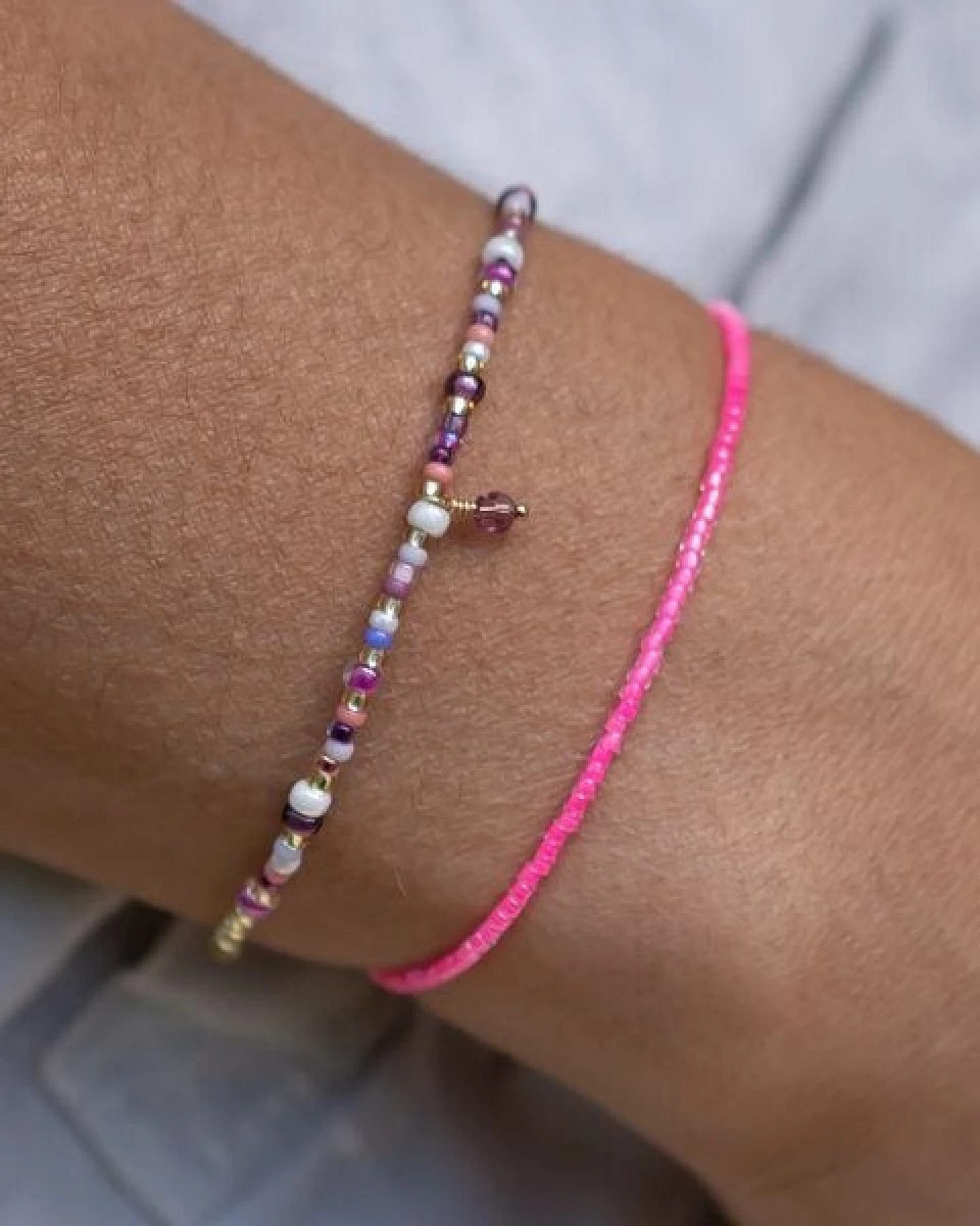 juni Boho Perlenarmband Wildflower - Silber oder Gold – Ansicht 4