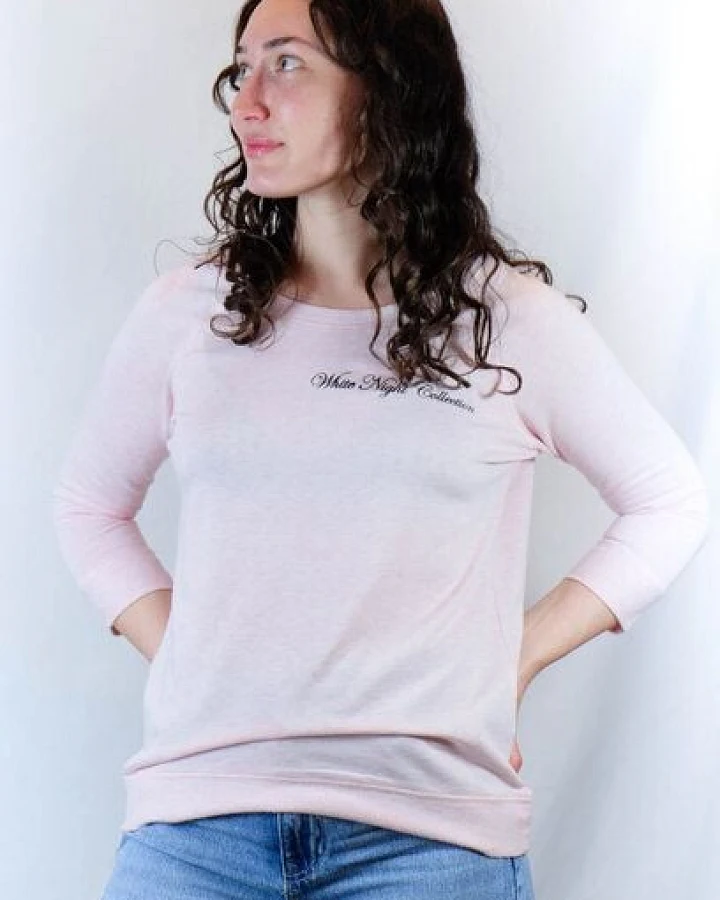 Diamond-Army Creme Pink Pullover mit Schriftzug
