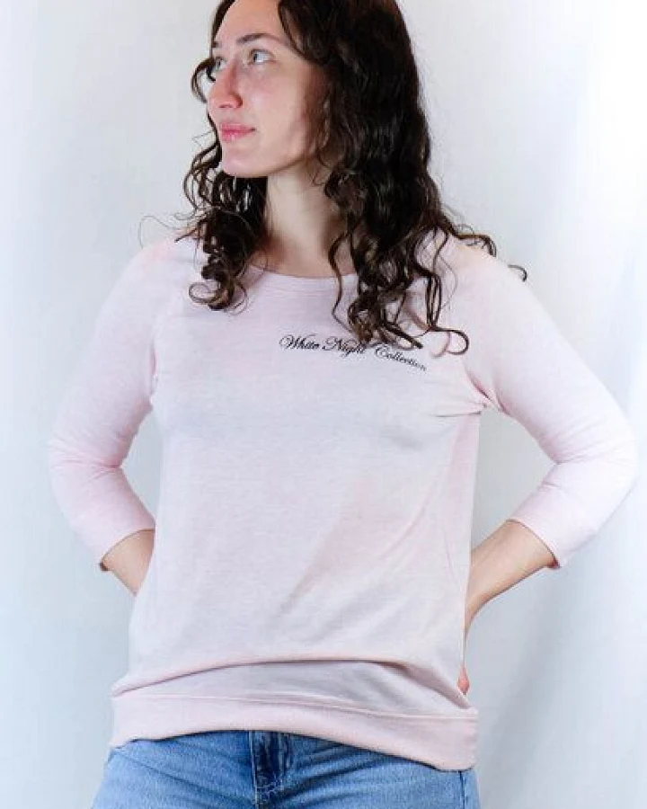 Diamond-Army Creme Pink Pullover mit Schriftzug