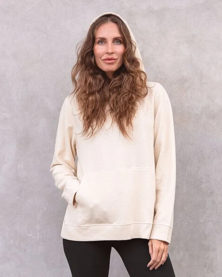Jaya HEATHER - Hoodie in leichtem Oversized Schnitt mit Front-Tasche und großer Kapuze aus 100% Biobaumwolle