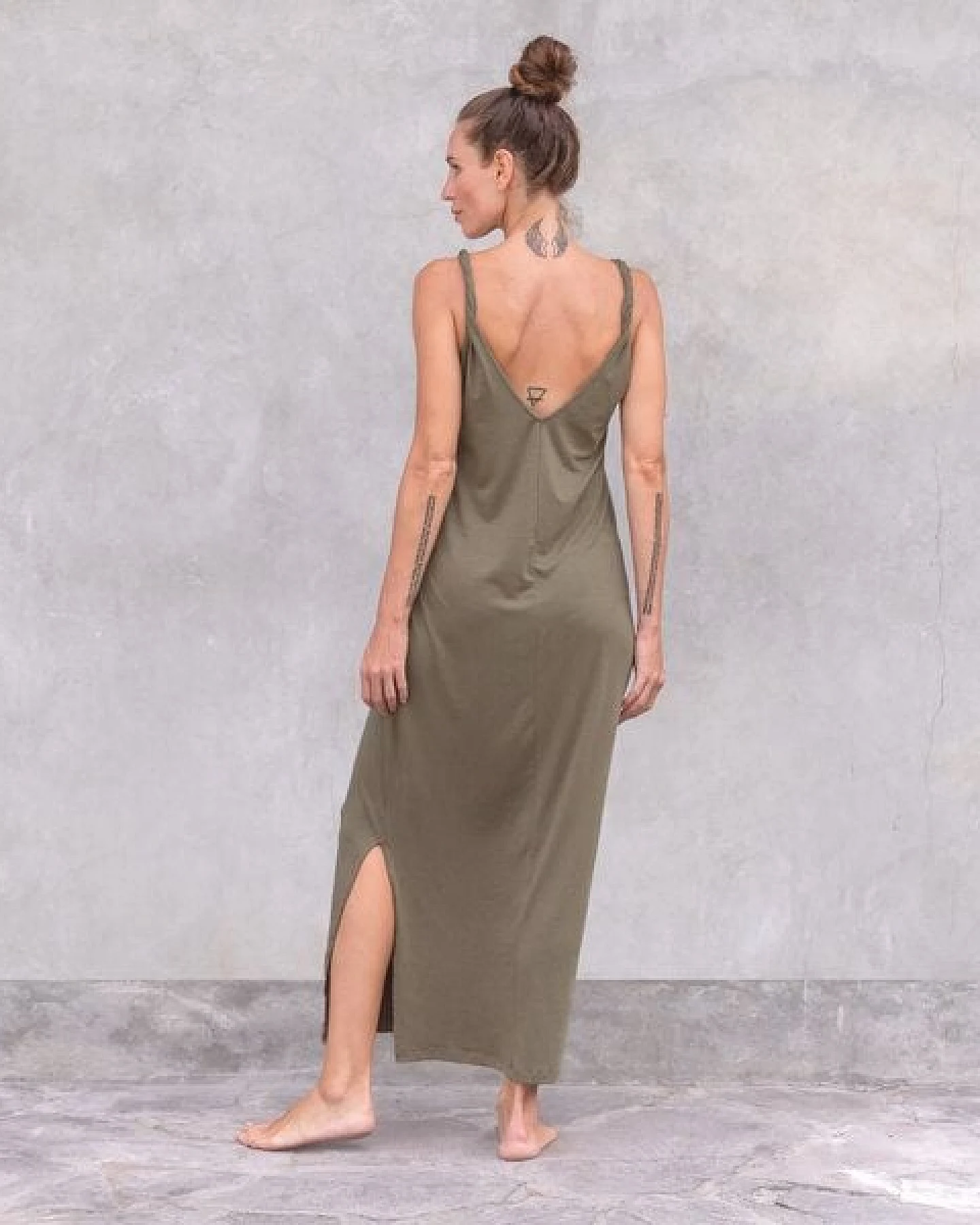 Jaya LEA - elegantes Sommerkleid in Maxi-Länge aus weich fließendem Tencel/Biobaumwoll Mix – Ansicht 3