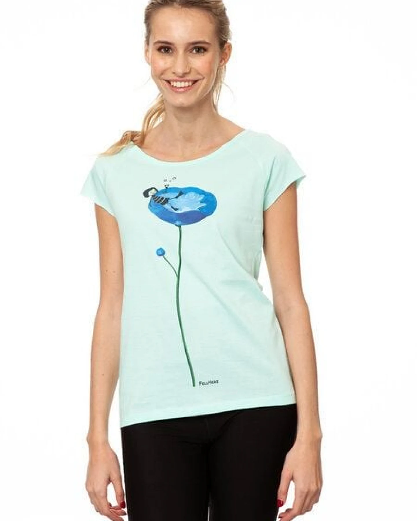FellHerz Damen T-Shirt Swimming Pool moonlight jade bio & fair & vegan – Ansicht 3