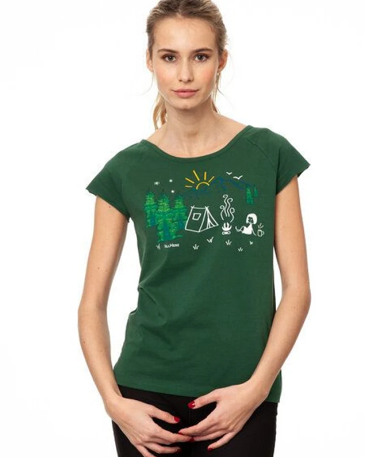FellHerz Damen T-Shirt Camping Girl bio & fair & vegan