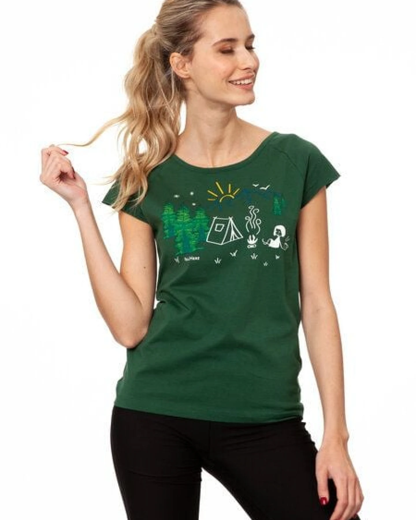 FellHerz Damen T-Shirt Camping Girl bio & fair & vegan – Ansicht 3