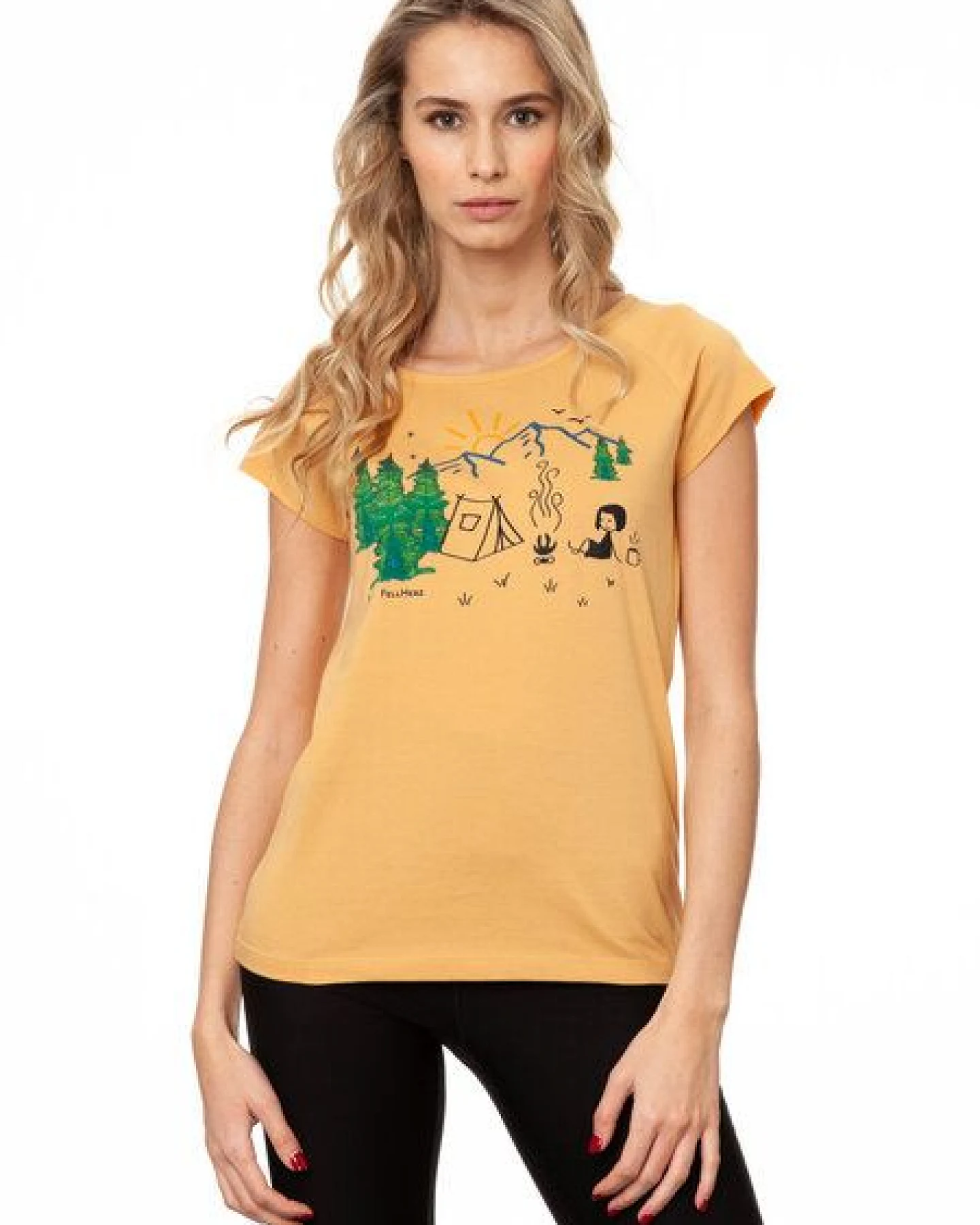 FellHerz Damen T-Shirt Camping Girl bio & fair & vegan – Ansicht 2