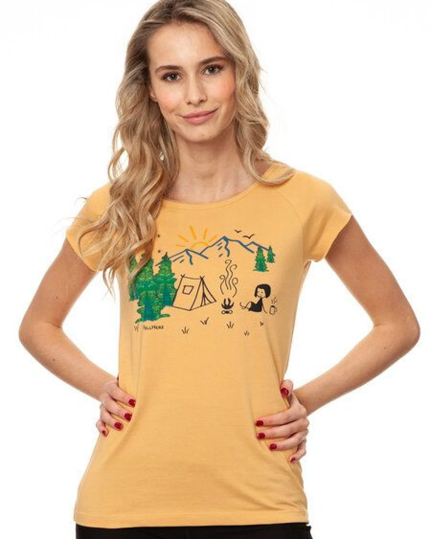 FellHerz Damen T-Shirt Camping Girl bio & fair & vegan – Ansicht 2