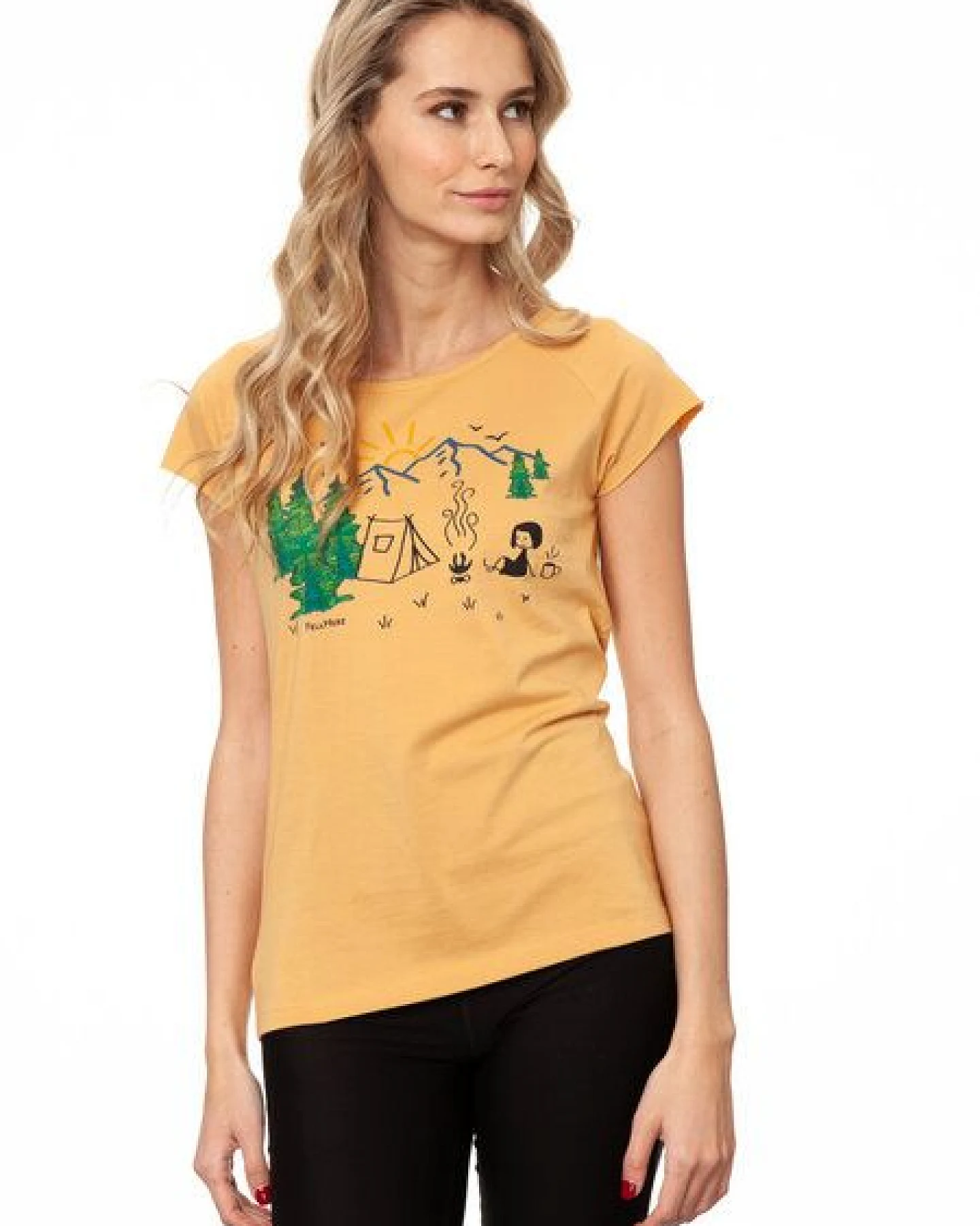 FellHerz Damen T-Shirt Camping Girl bio & fair & vegan – Ansicht 3