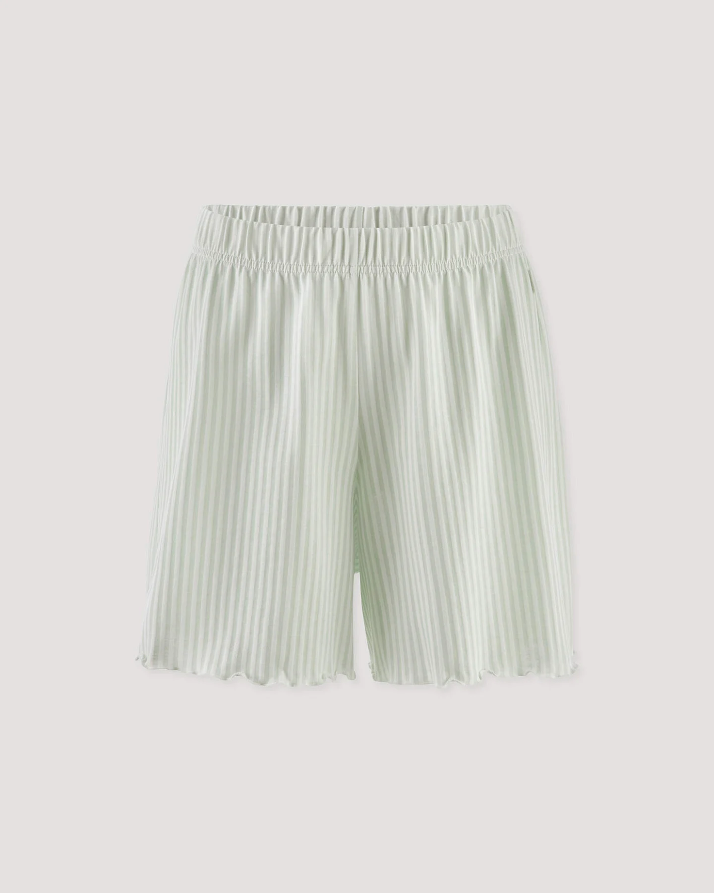 hessnatur Damen Schlafshorts PURE COTTON aus Bio-Baumwolle - grün - Größe 38 – Ansicht 4
