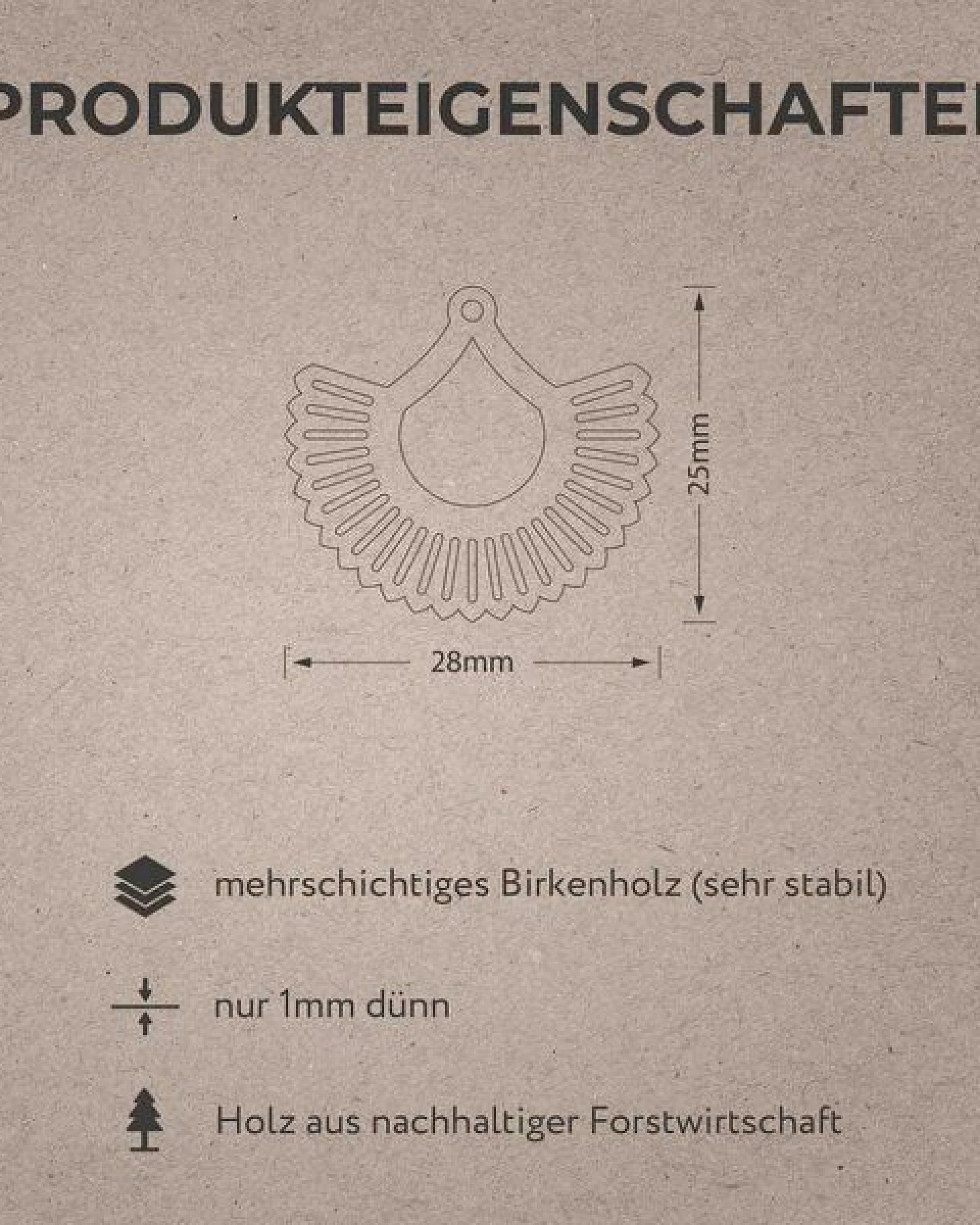 feinformart Ohrringe / Ohrhänger aus Holz - Boho – Ansicht 3