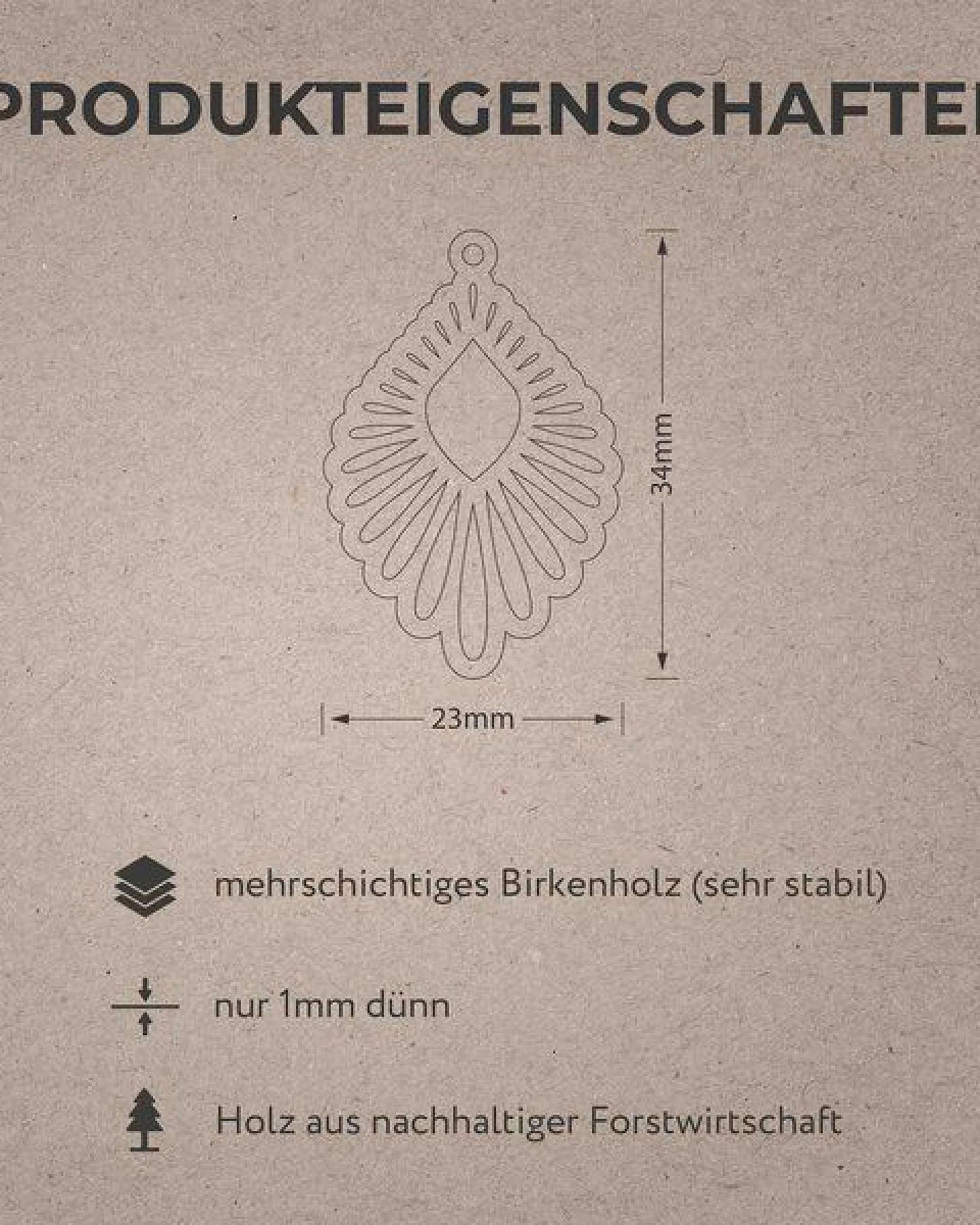 feinformart Ohrringe / Ohrhänger aus Holz - Mindful – Ansicht 3