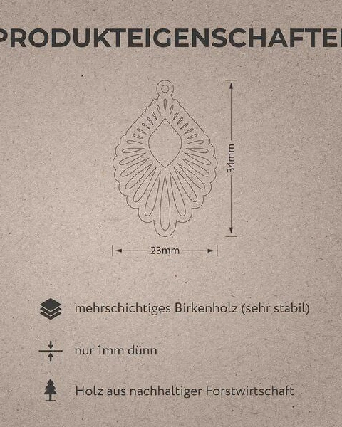 feinformart Ohrringe / Ohrhänger aus Holz - Mindful – Ansicht 3