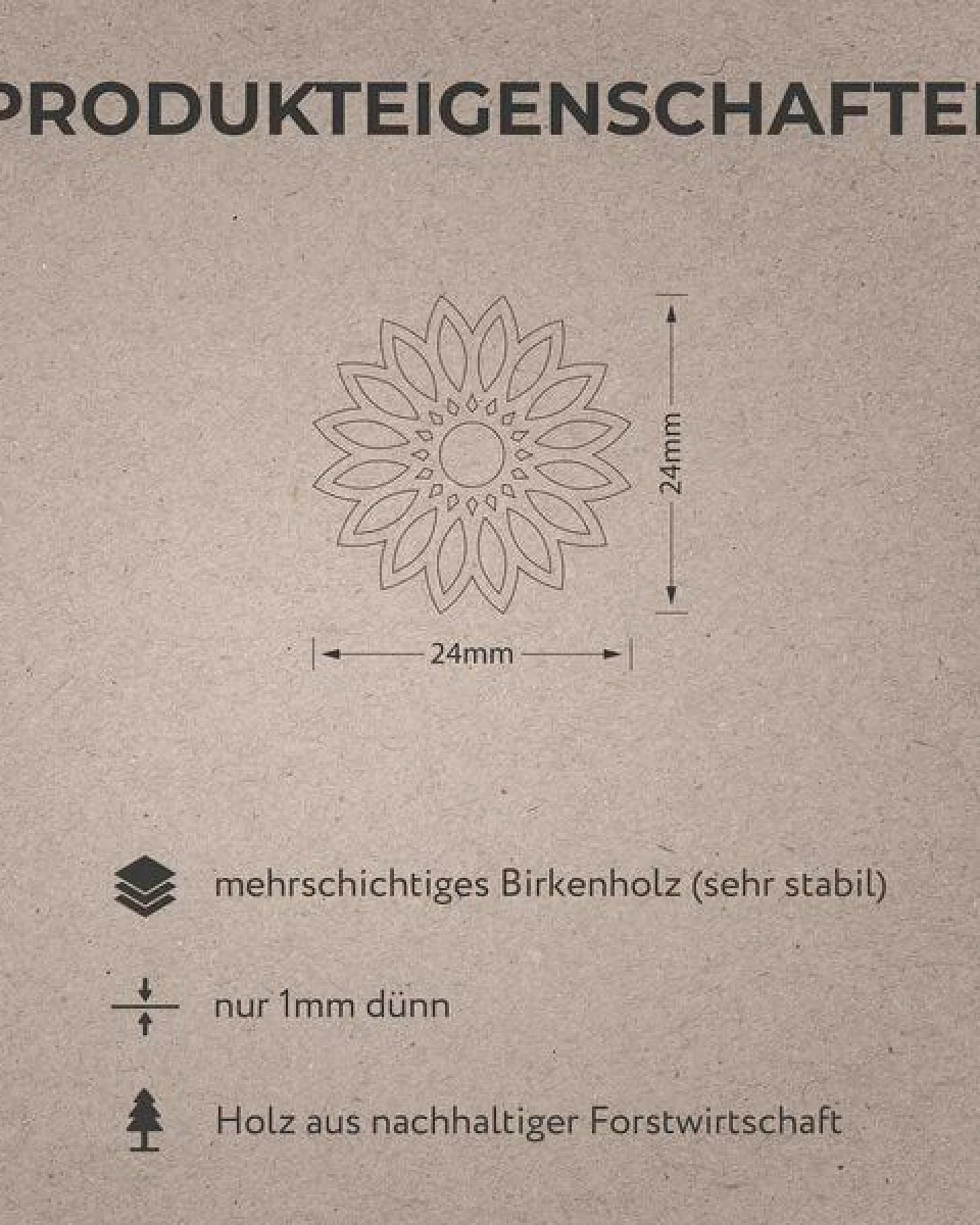 feinformart Ohrringe / Ohrhänger aus Holz - Flower – Ansicht 3