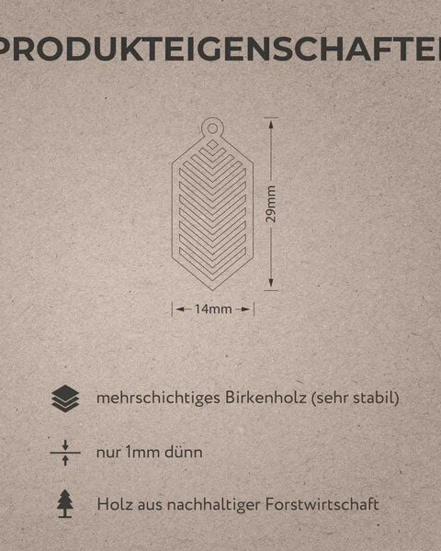 feinformart Ohrringe / Ohrhänger aus Holz - Geometric – Ansicht 3